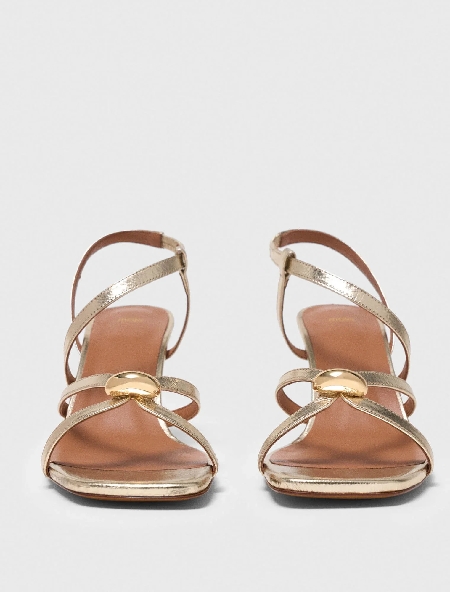 Metallic Multi-Strap Sandals Light Gold - Image 4