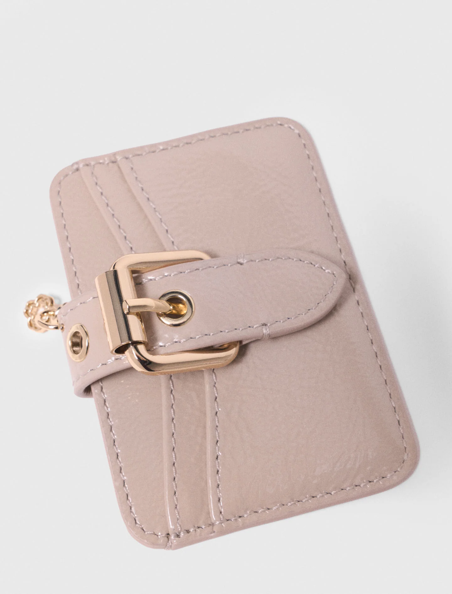 Miss M Naplak Leather Card Case Mastic Beige - Image 4