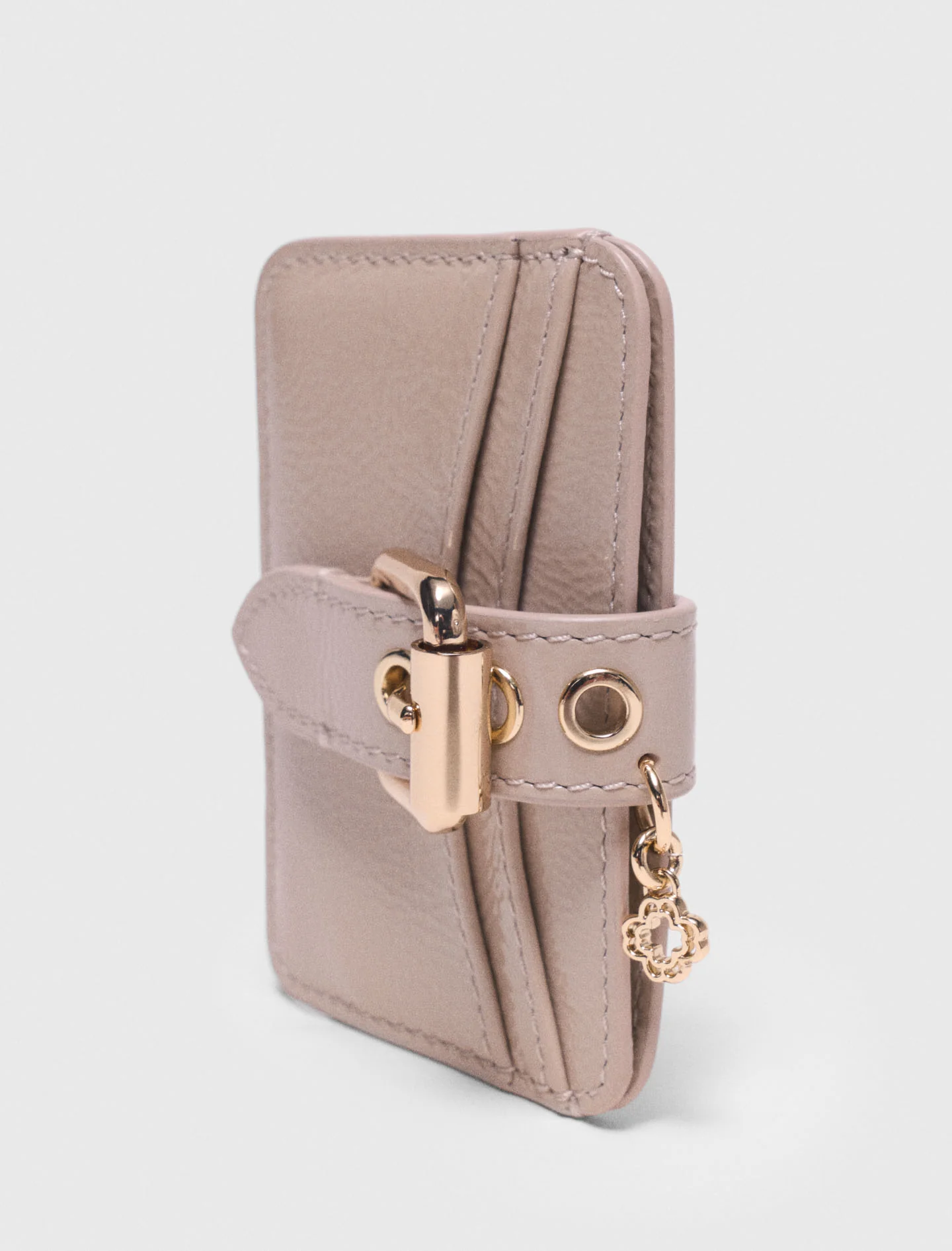 Miss M Naplak Leather Card Case Mastic Beige - Image 6