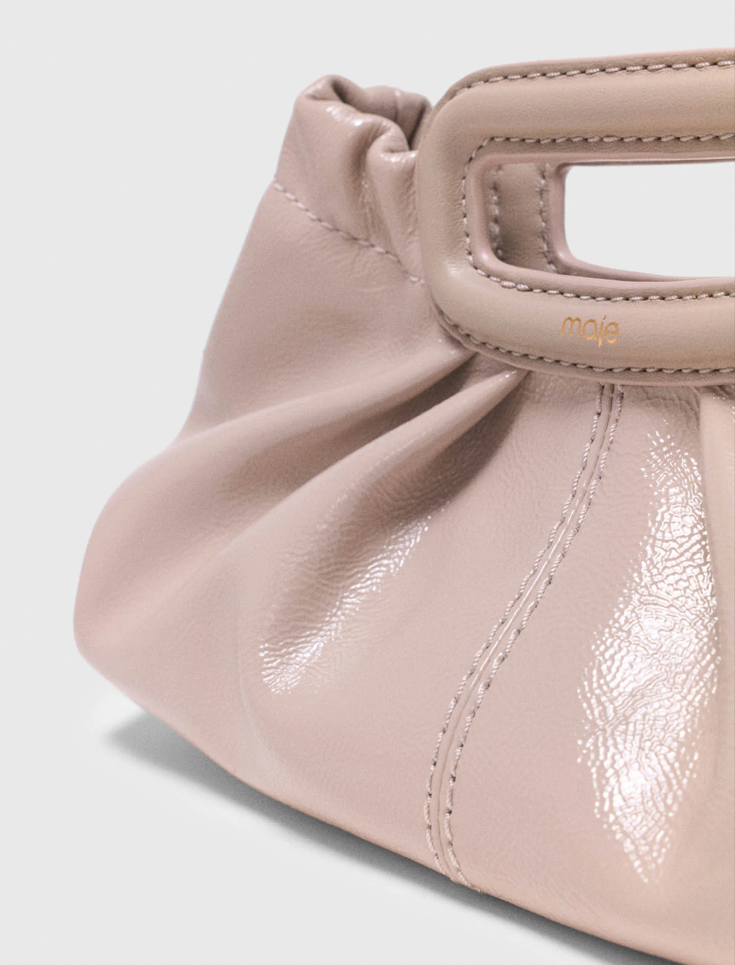 Mini Naplak Leather Clutch Mastic Beige - Image 5