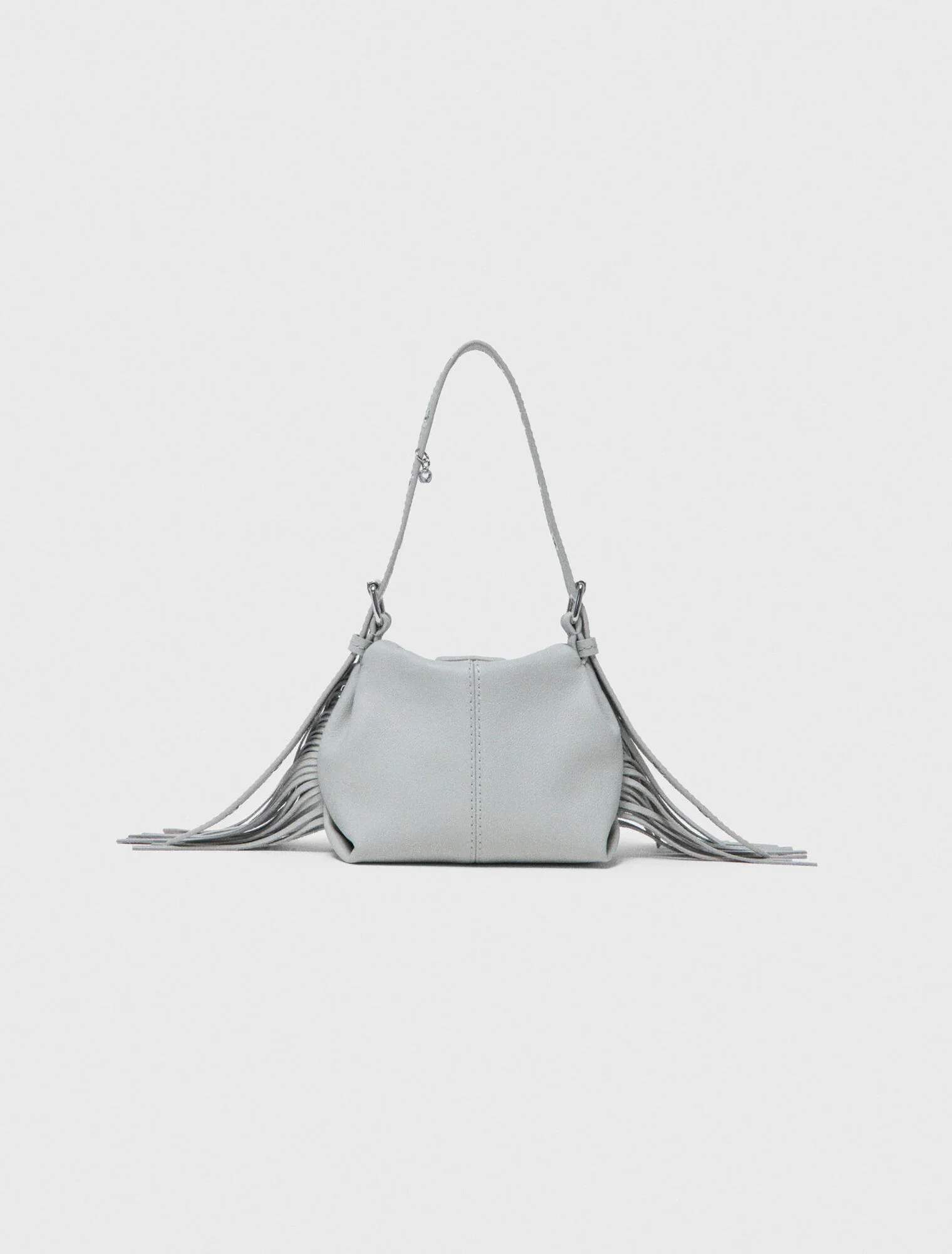 Miss M Micro Grained Leather Bag Light Grey - Image 2