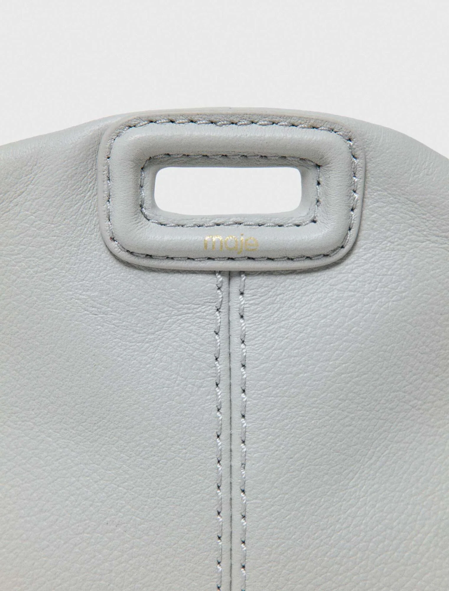 Miss M Micro Grained Leather Bag Light Grey - Image 4