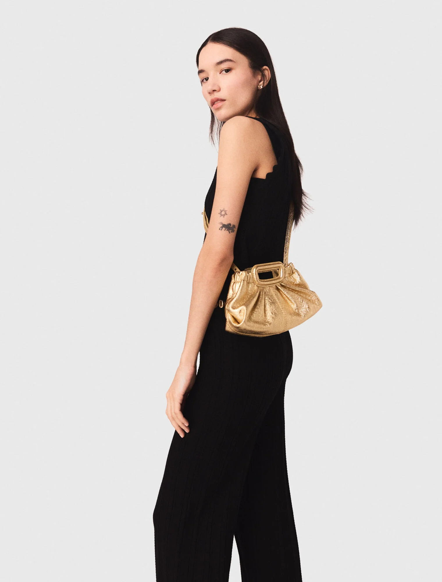 Metallic Leather Milpli Mini Clutch Gold - Image 6