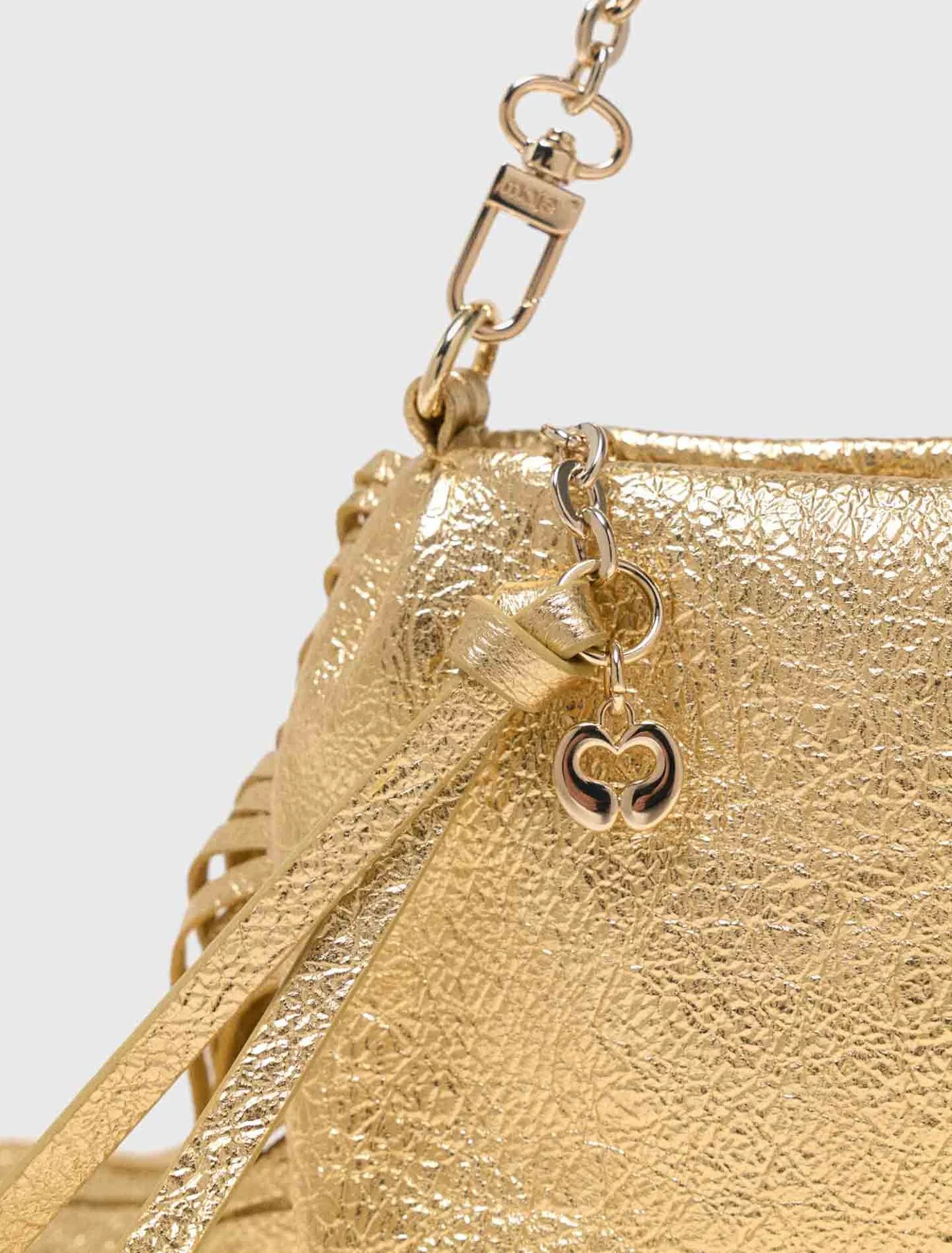 Metallic Miss M Clutch Bag Gold - Image 3