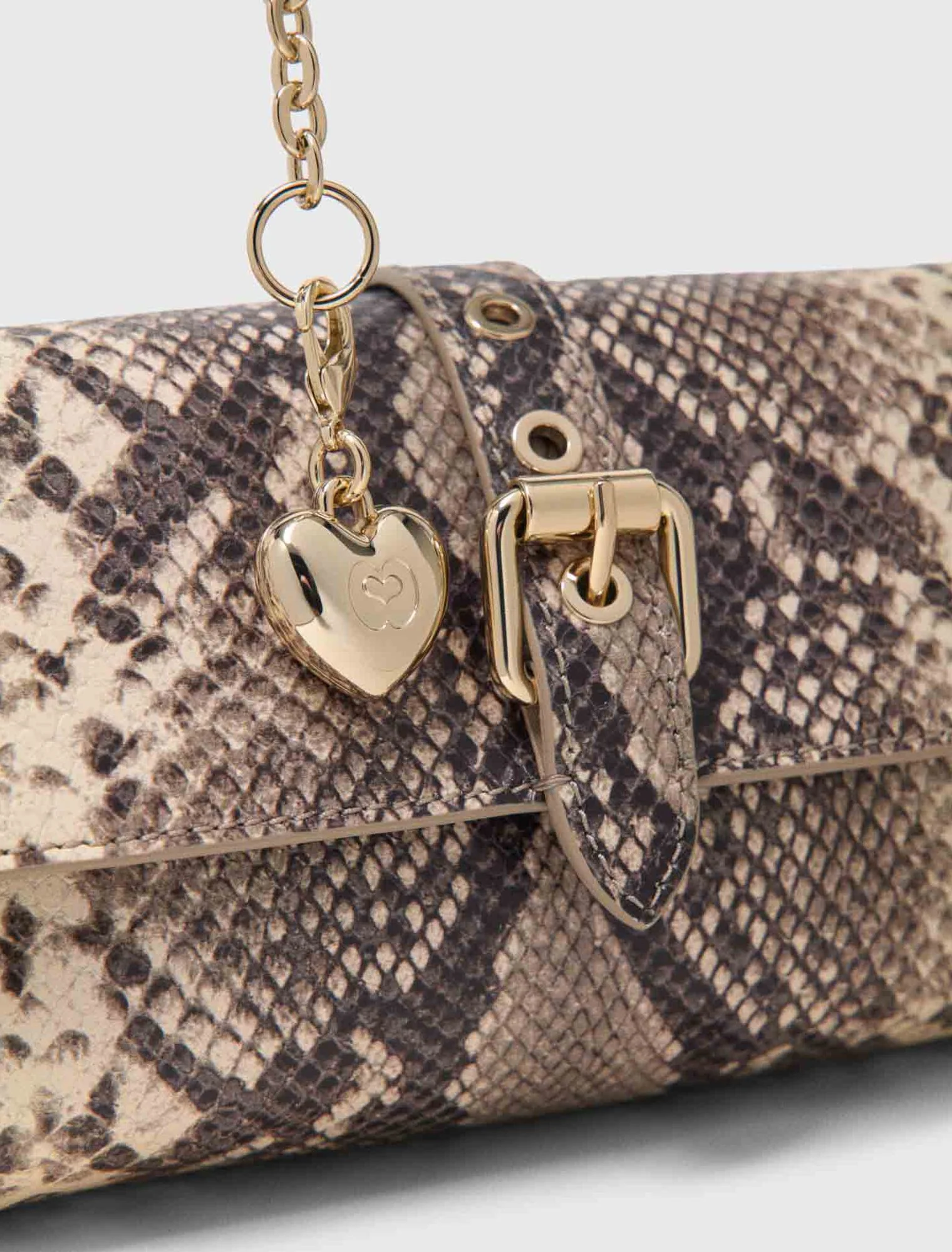 Python-Effect Miss M Walk Bag Natural Snake Print - Image 4
