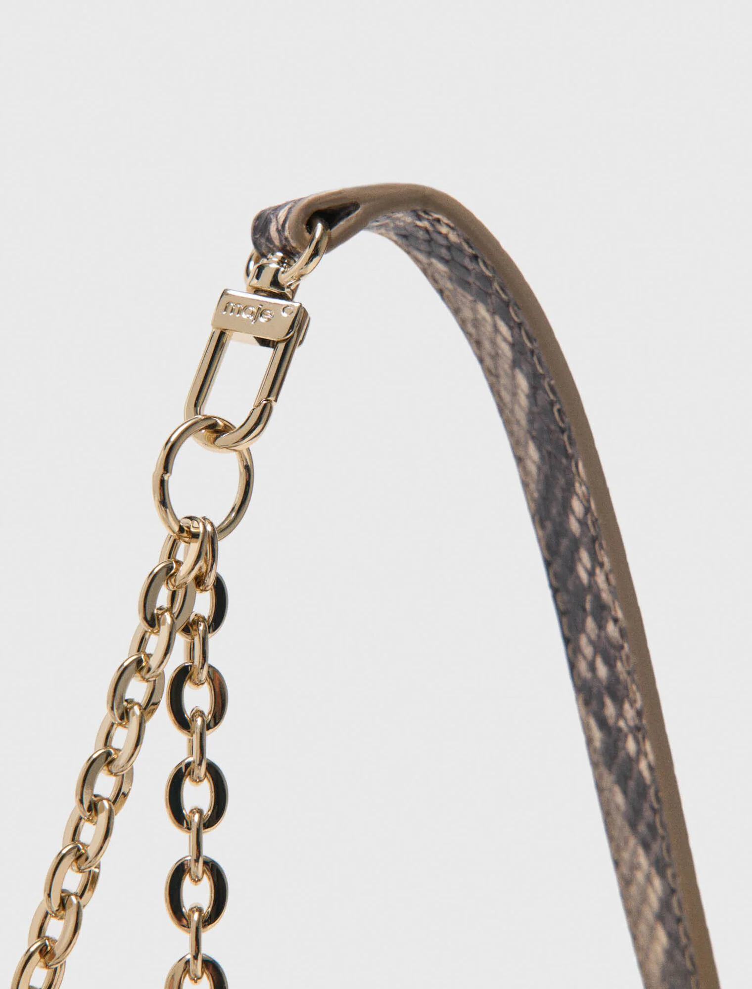 Python-Effect Miss M Walk Bag Natural Snake Print - Image 5