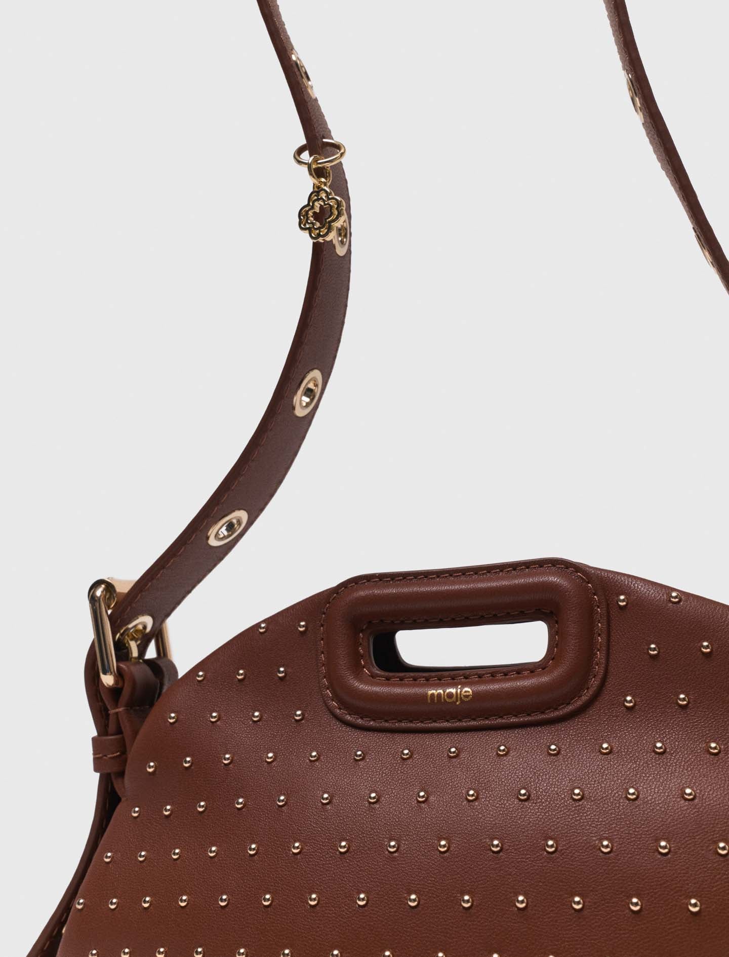 Miss M mini leather and studs bag Brown - Image 3