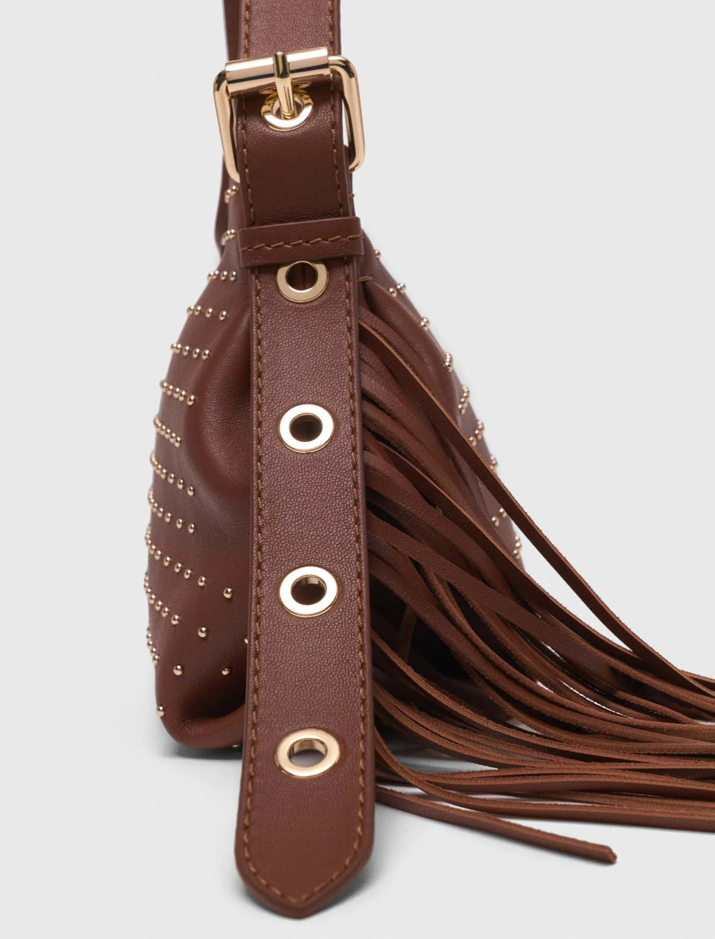 Miss M mini leather and studs bag Brown - Image 4