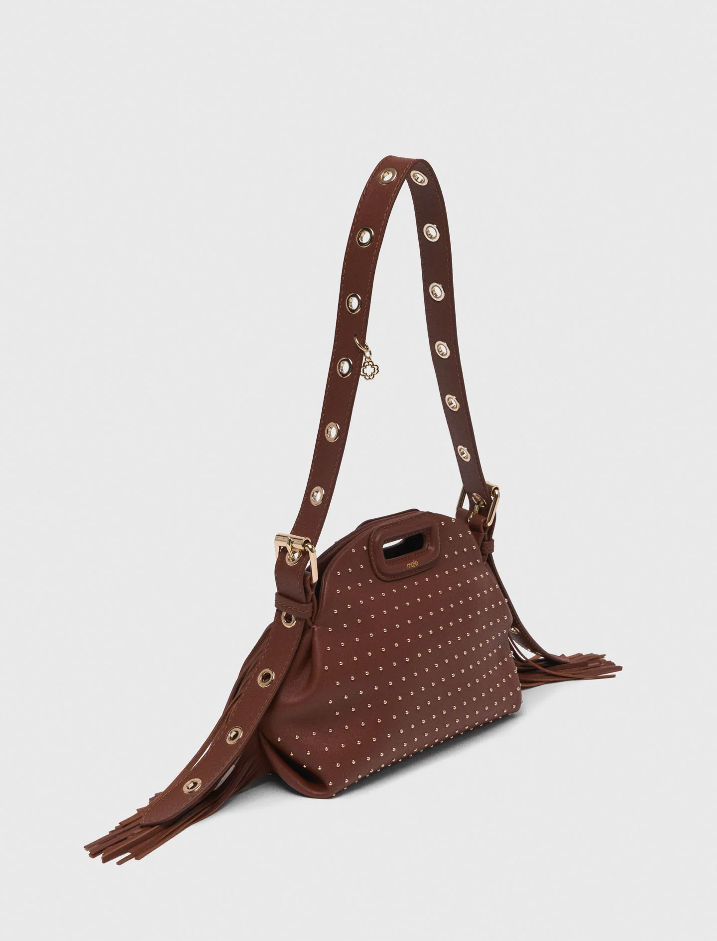 Miss M mini leather and studs bag Brown - Image 5