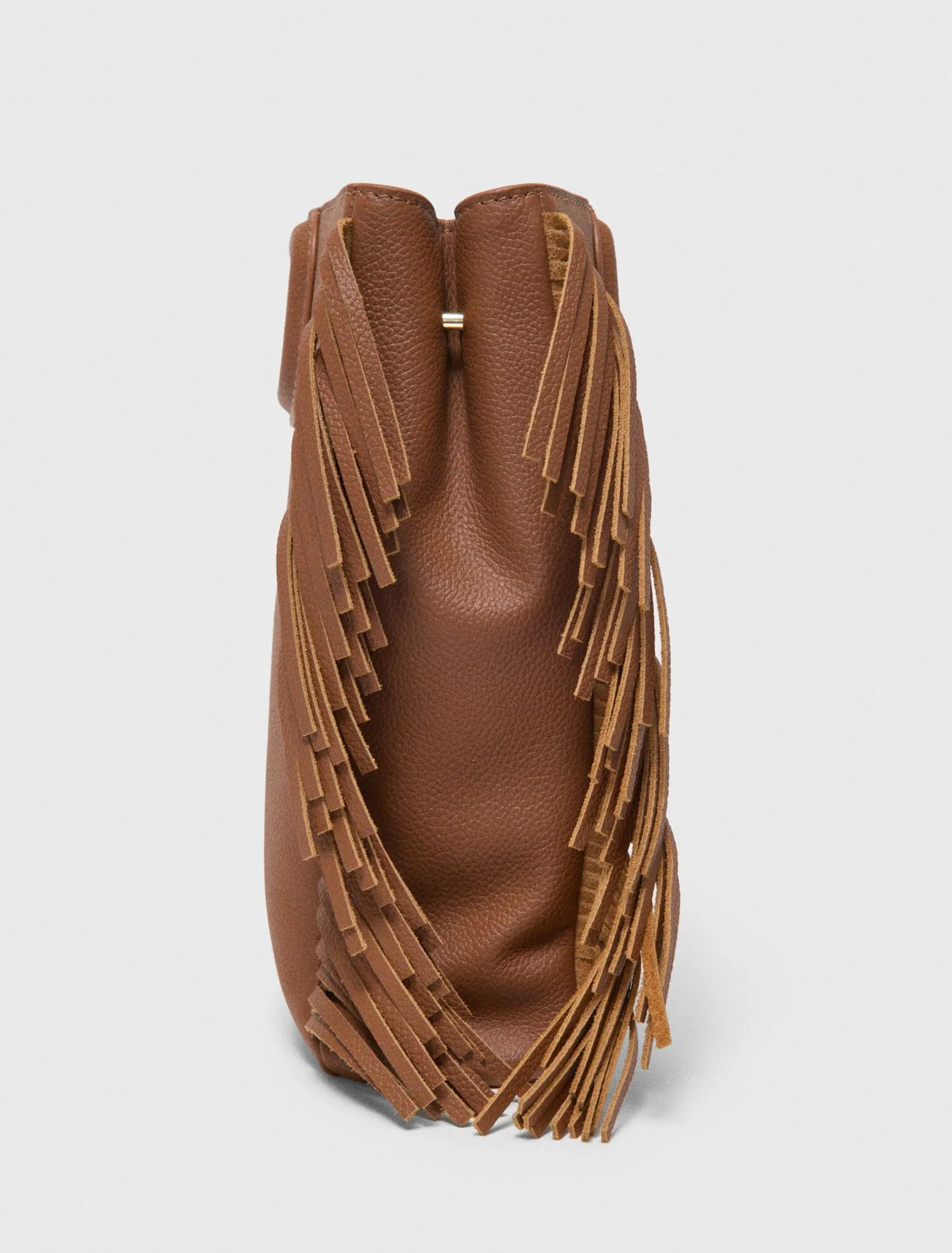 Grained Leather M Bag Cognac Brown - Image 3