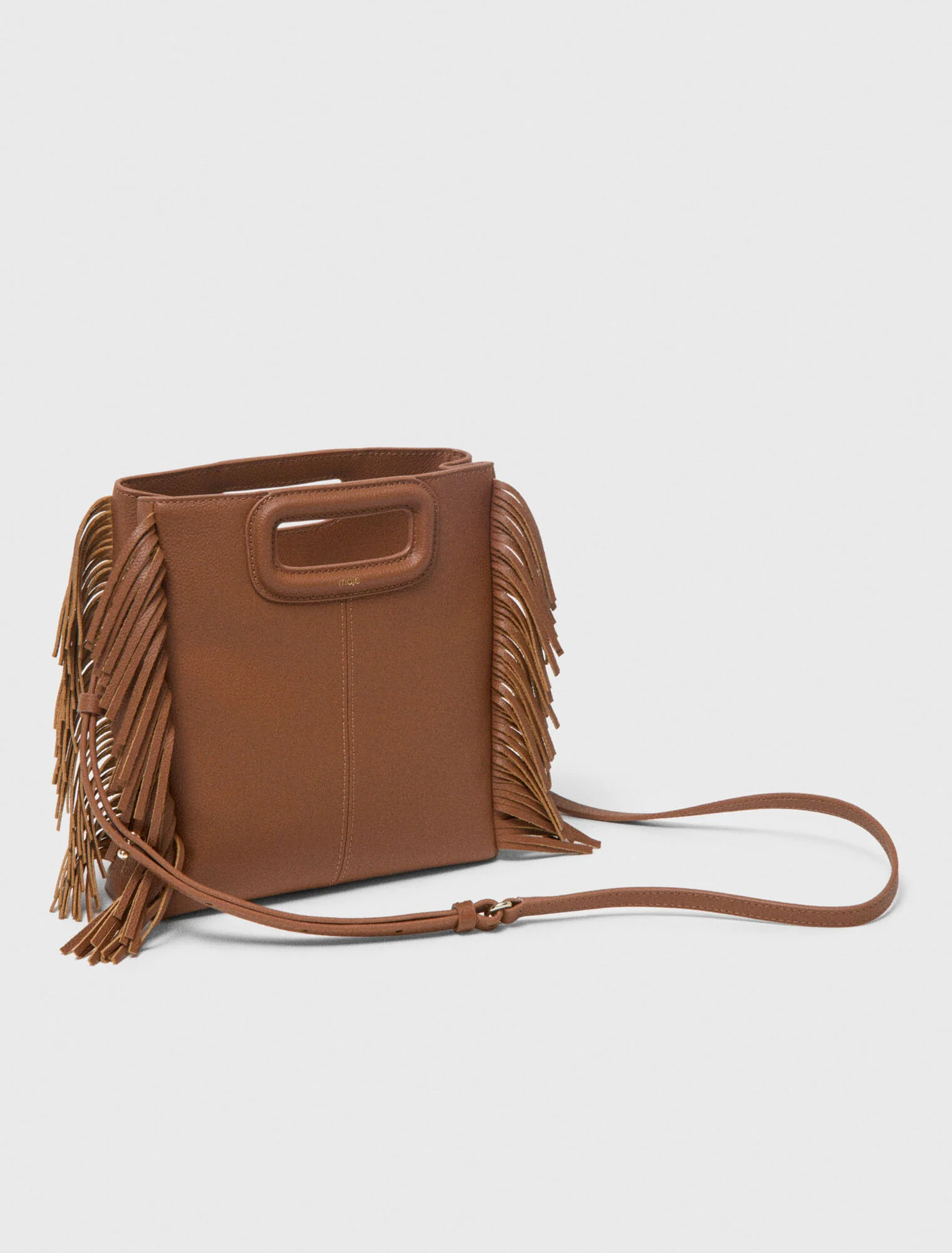 Grained Leather M Bag Cognac Brown - Image 4