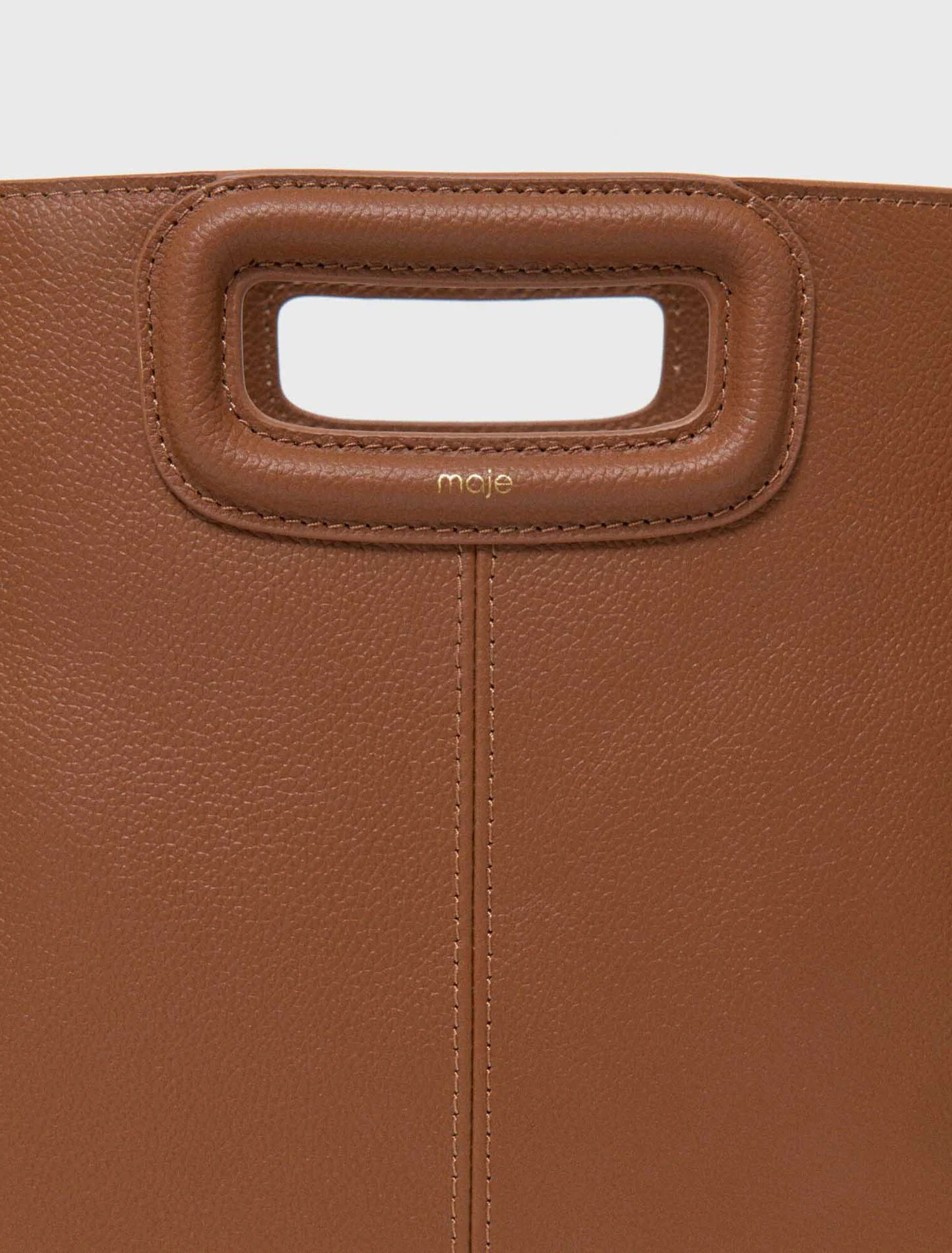 Grained Leather M Bag Cognac Brown - Image 6