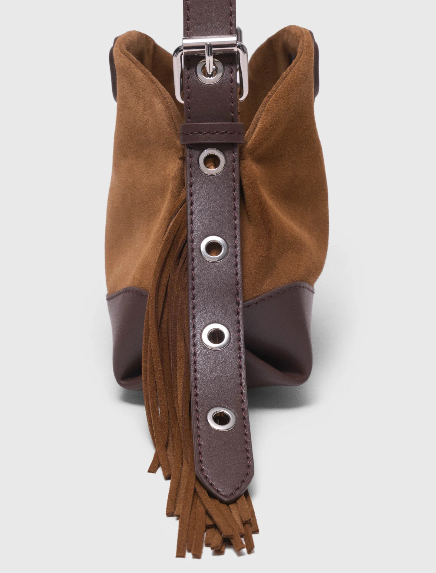 Leather And Suede Miss M Mini Bag Camel/Brown - Image 3