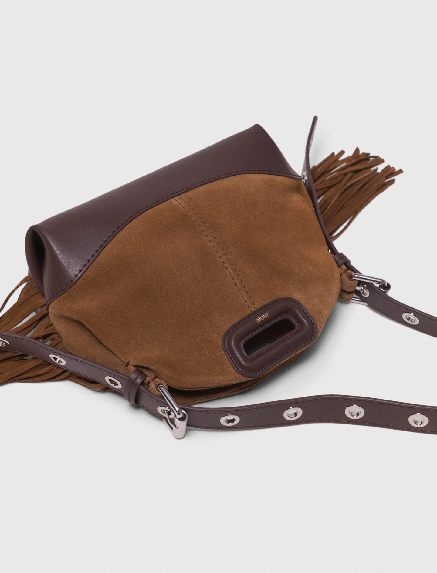 Leather And Suede Miss M Mini Bag Camel/Brown - Image 5