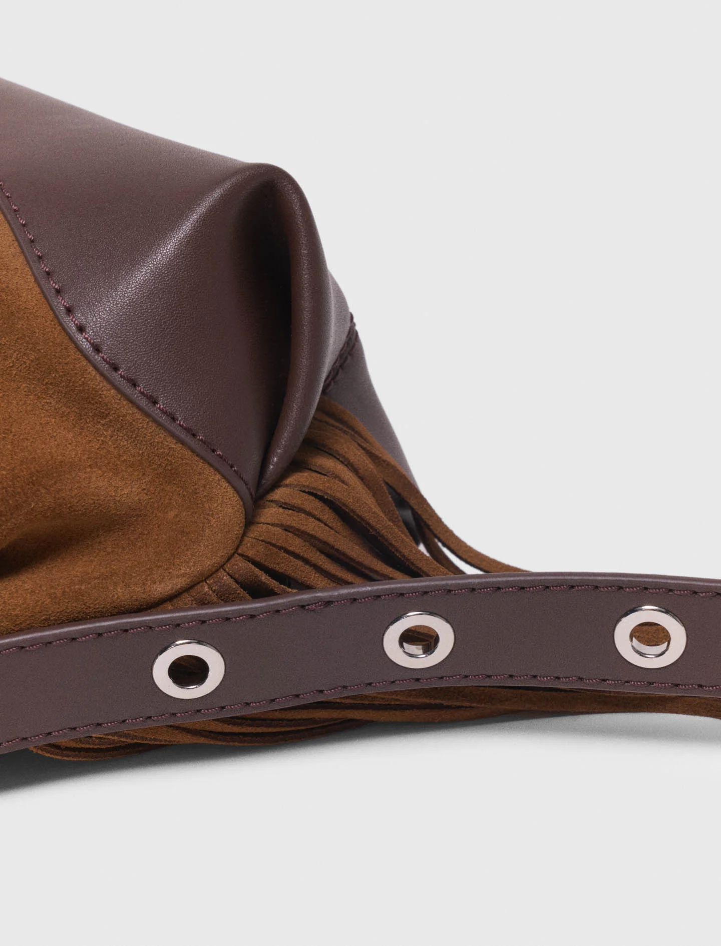 Leather And Suede Miss M Mini Bag Camel/Brown - Image 6