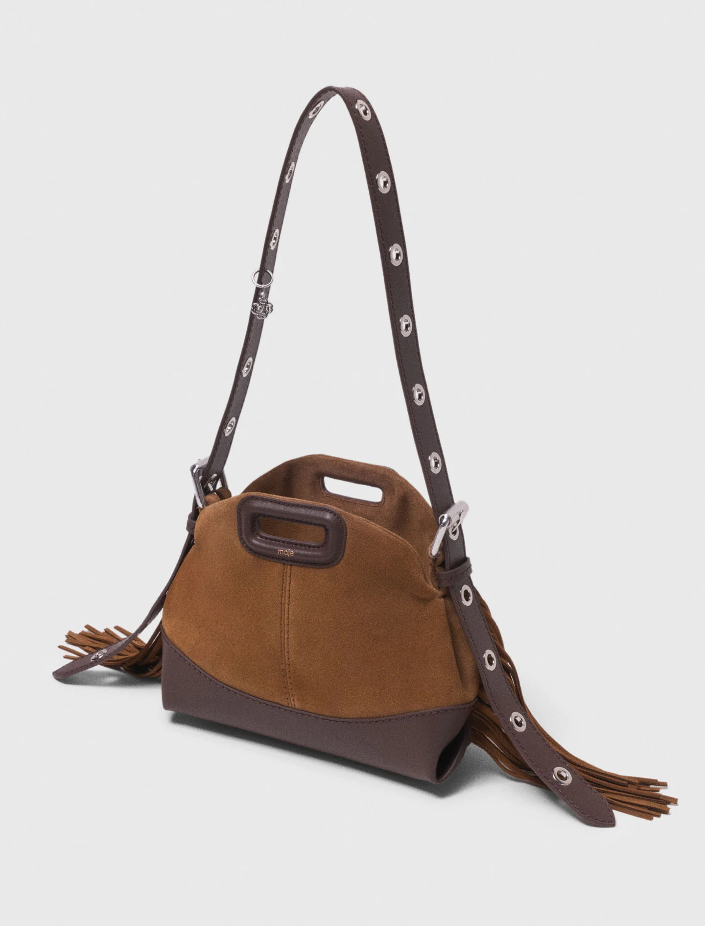 Leather And Suede Miss M Mini Bag Camel/Brown - Image 7