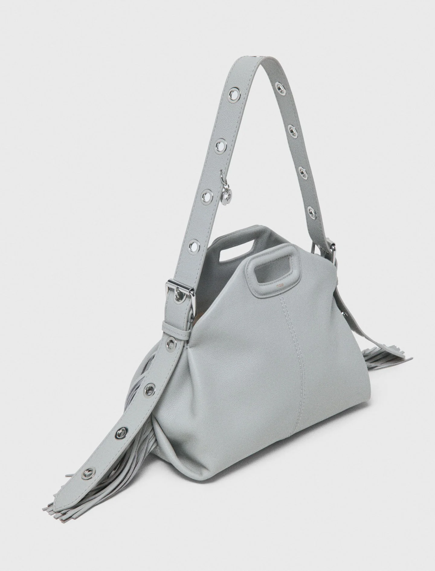 Grained Leather Miss M Bag Light Grey - Image 6