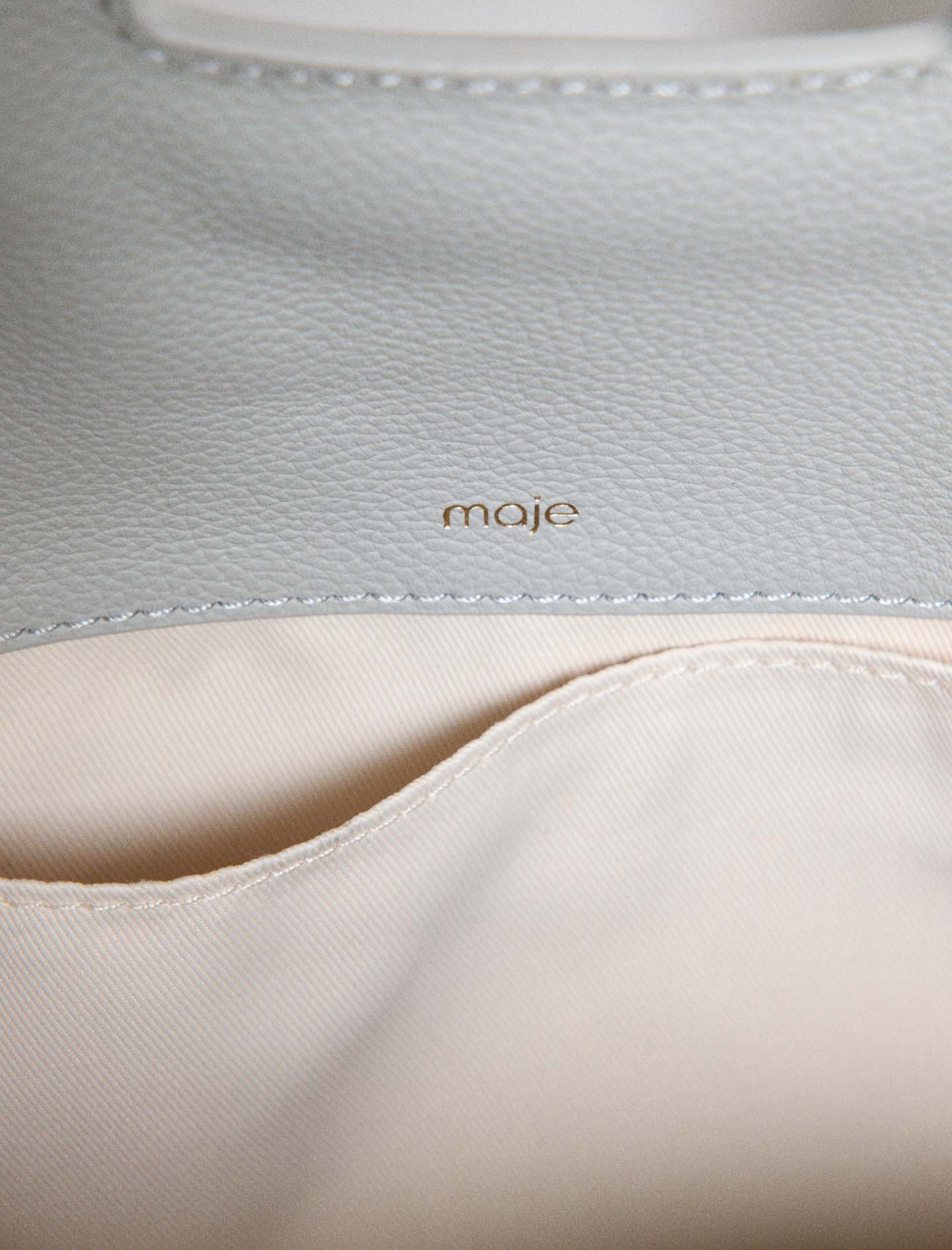 Grained Leather Miss M Bag Light Grey - Image 8