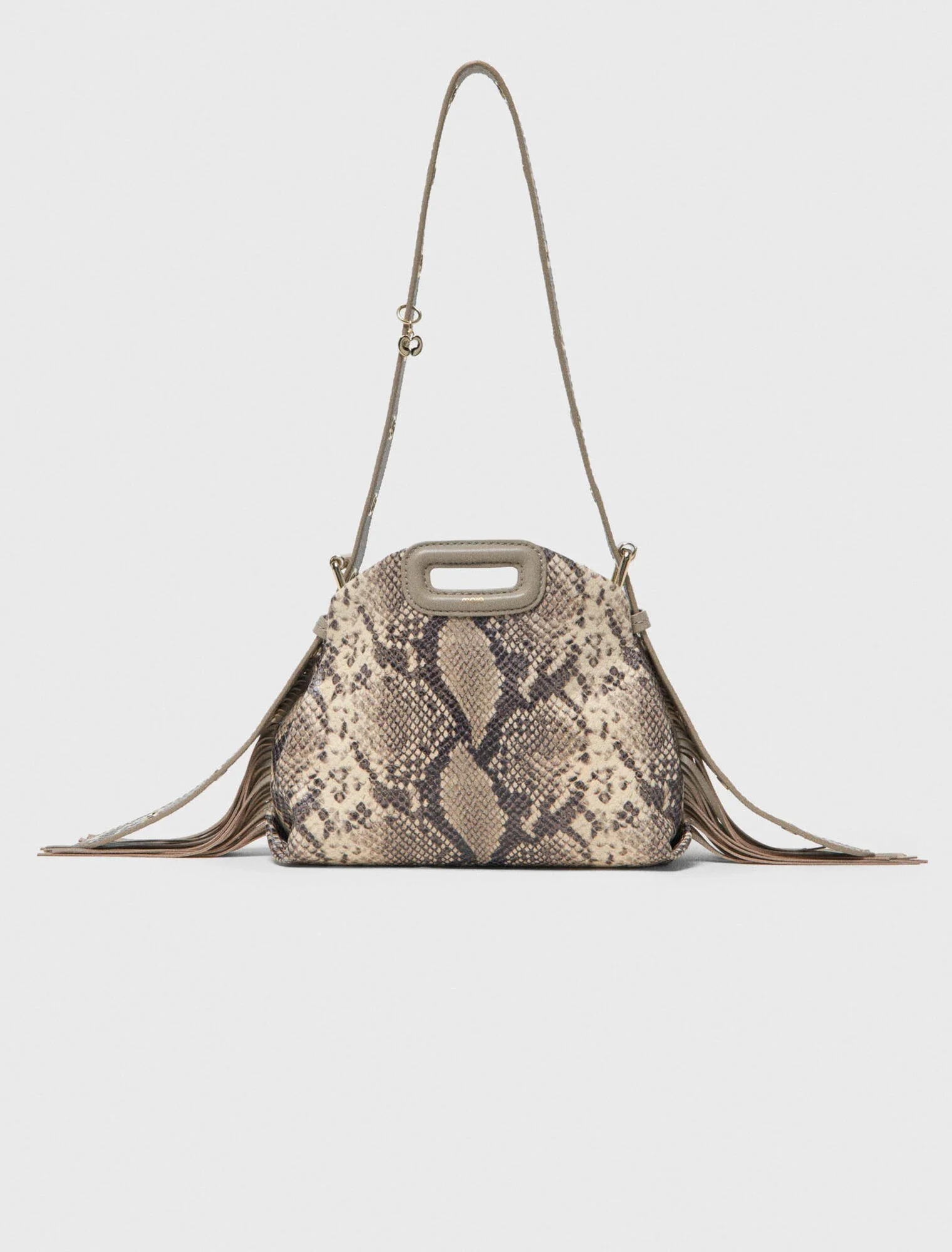 Python-Embossed Miss M Mini Bag Natural Snake Print