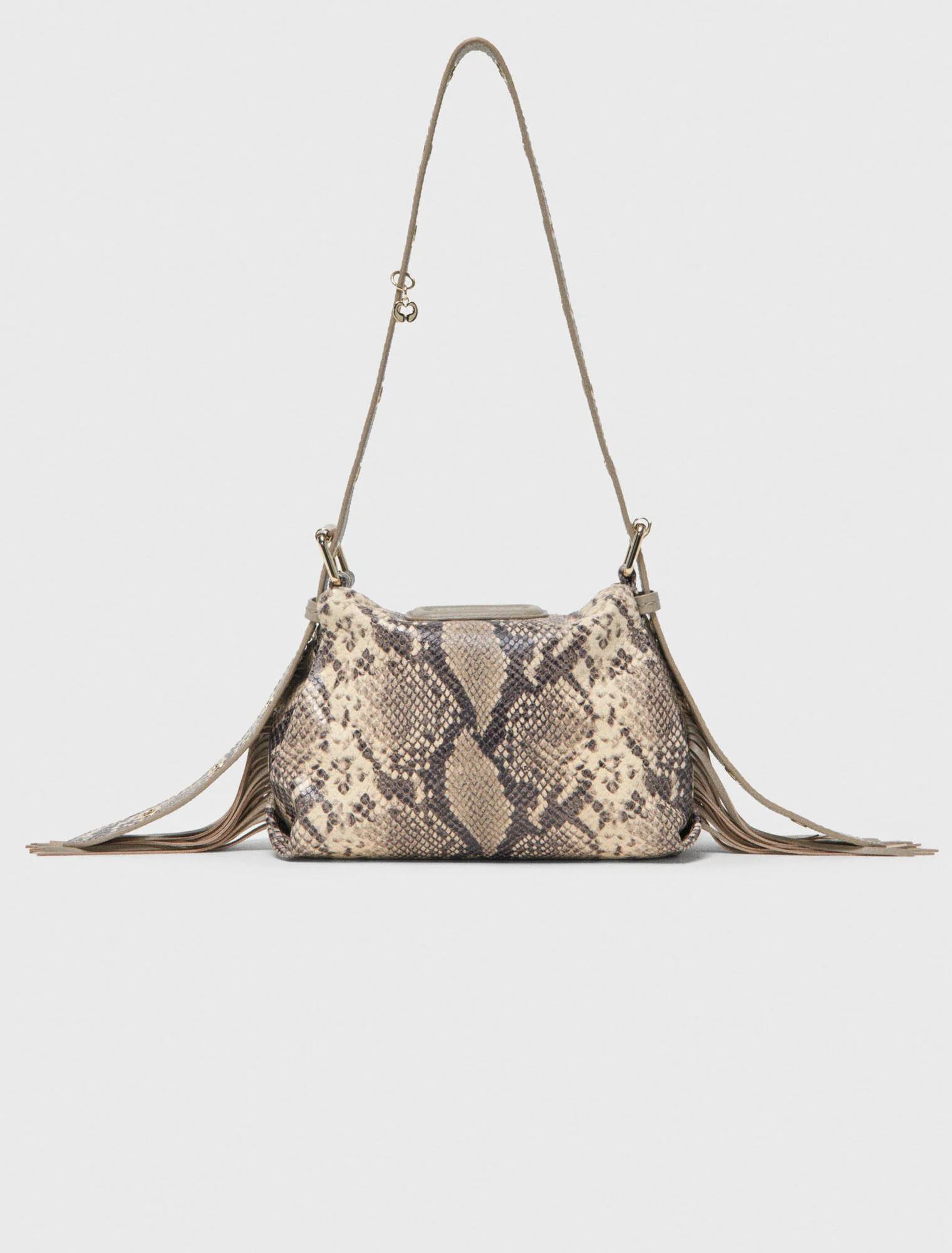 Python-Embossed Miss M Mini Bag Natural Snake Print - Image 2