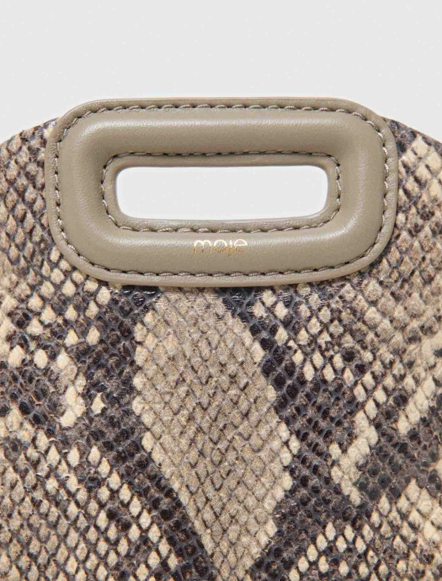 Python-Embossed Miss M Mini Bag Natural Snake Print - Image 3