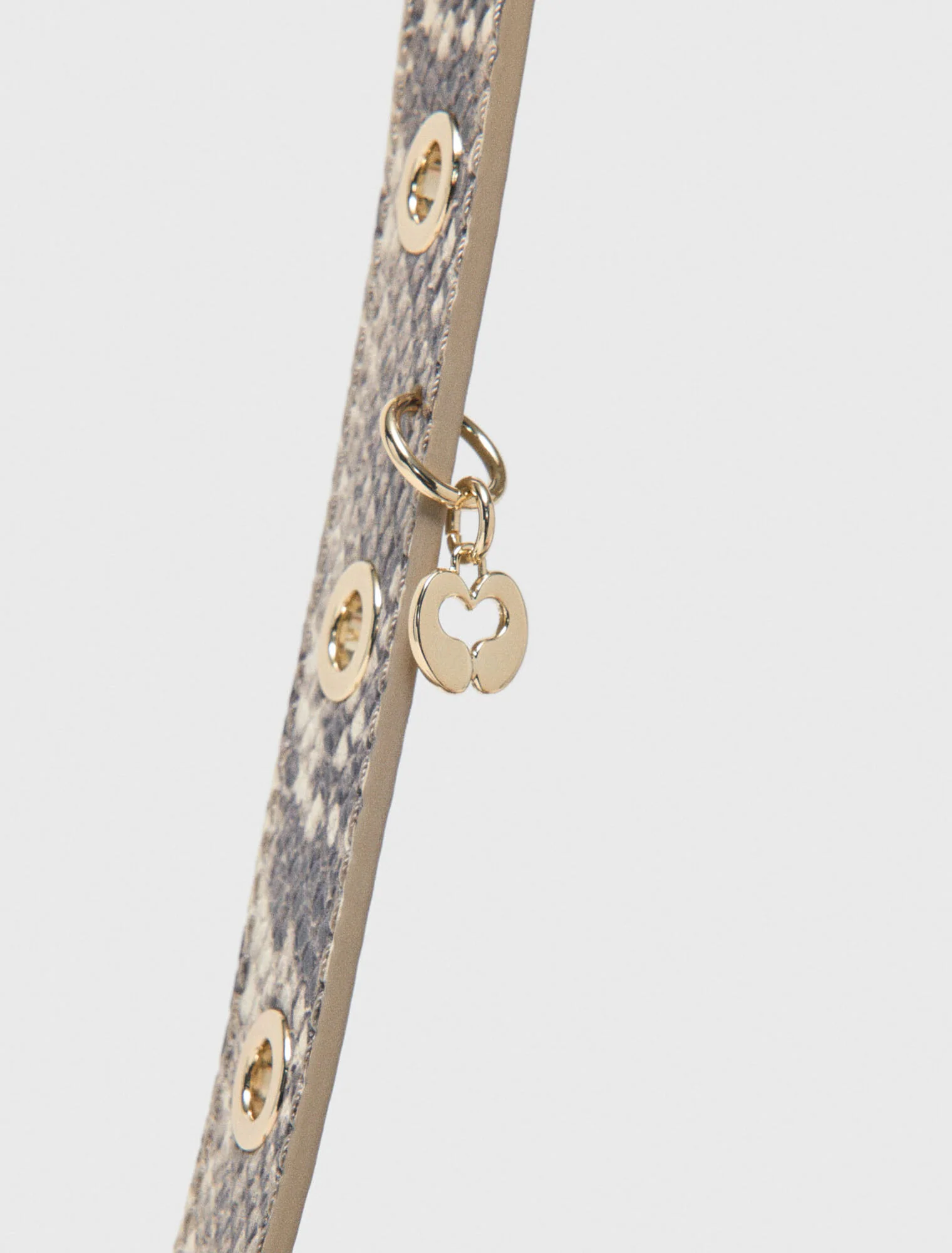 Python-Embossed Miss M Mini Bag Natural Snake Print - Image 4