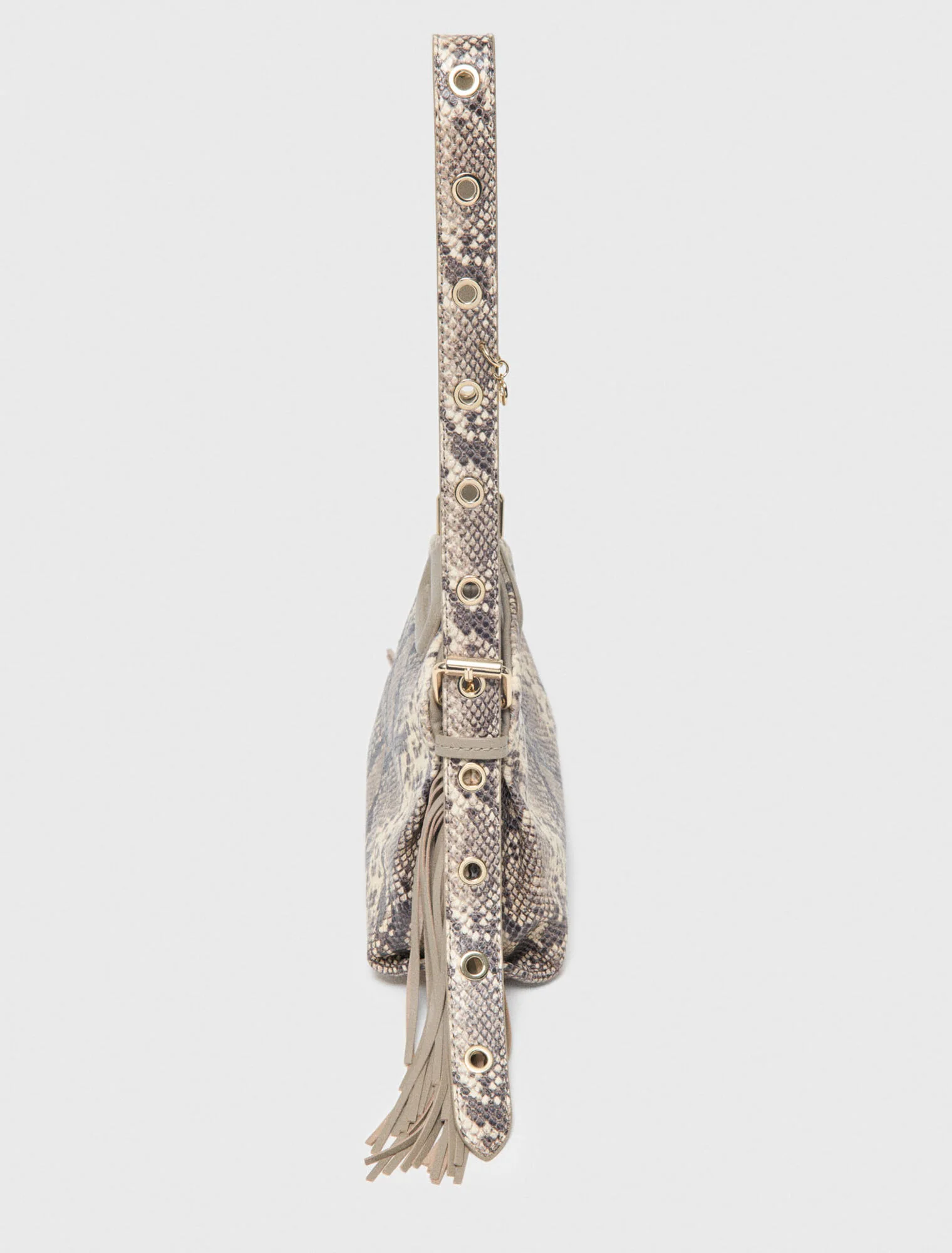 Python-Embossed Miss M Mini Bag Natural Snake Print - Image 5
