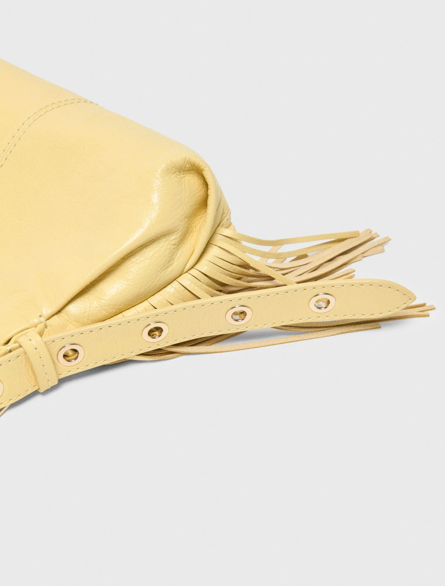 Matte Crackle Miss M Mini Bag Pale Yellow - Image 6