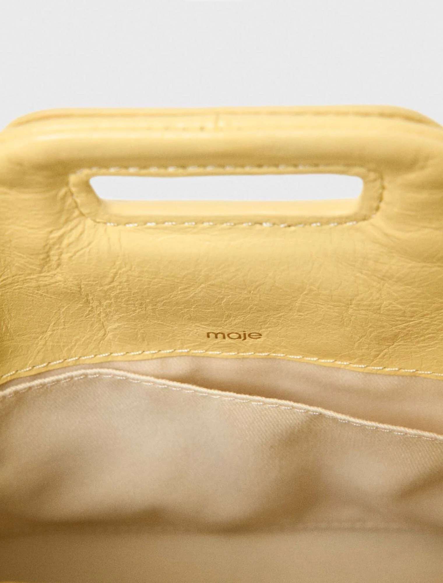 Matte Crackle Miss M Mini Bag Pale Yellow - Image 7
