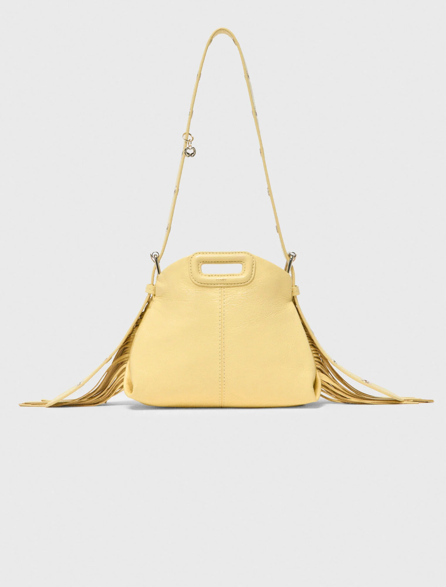 Matte Crackle Miss M Mini Bag Pale Yellow - Image 8
