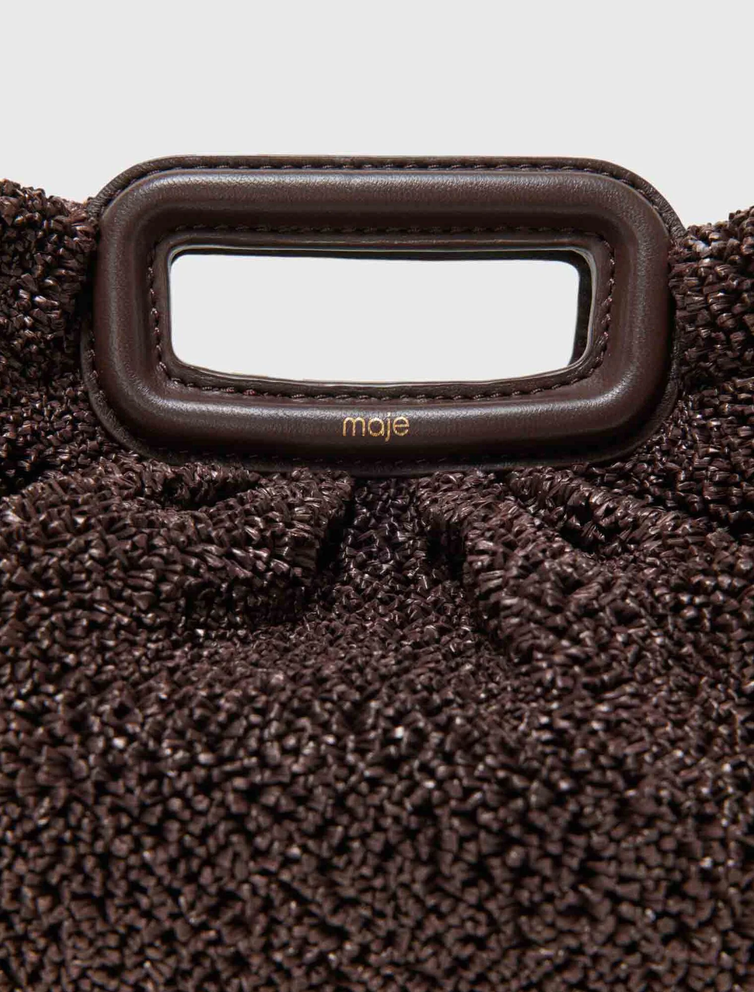 Mipli Bouclé Effect Clutch Bag Dark Brown - Image 4