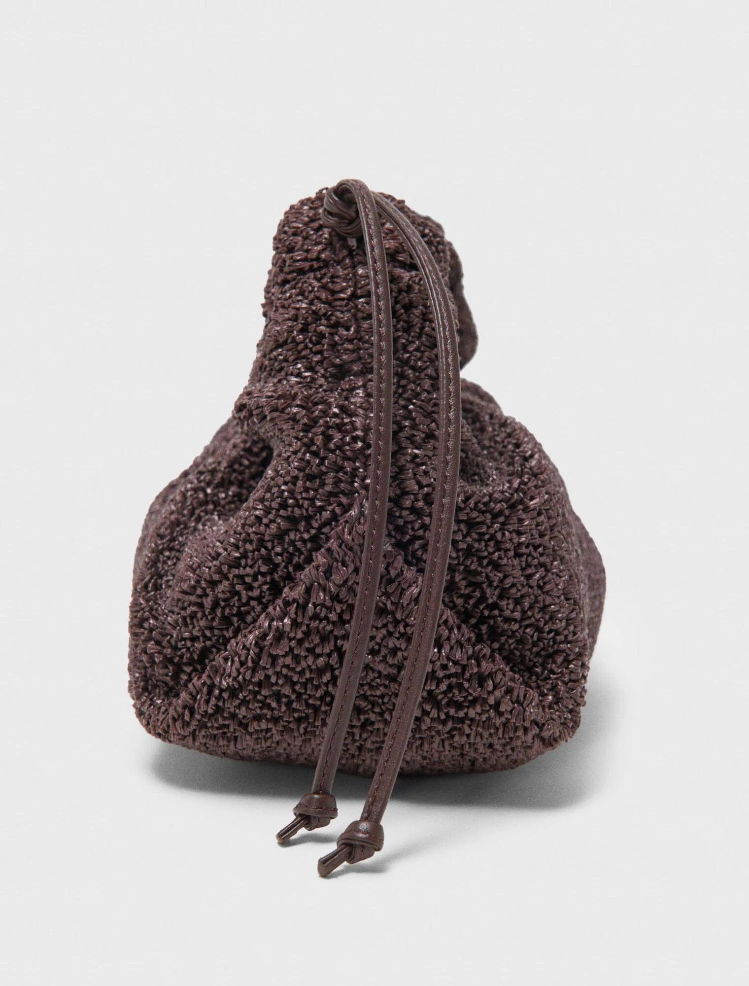 Mipli Bouclé Effect Clutch Bag Dark Brown - Image 5