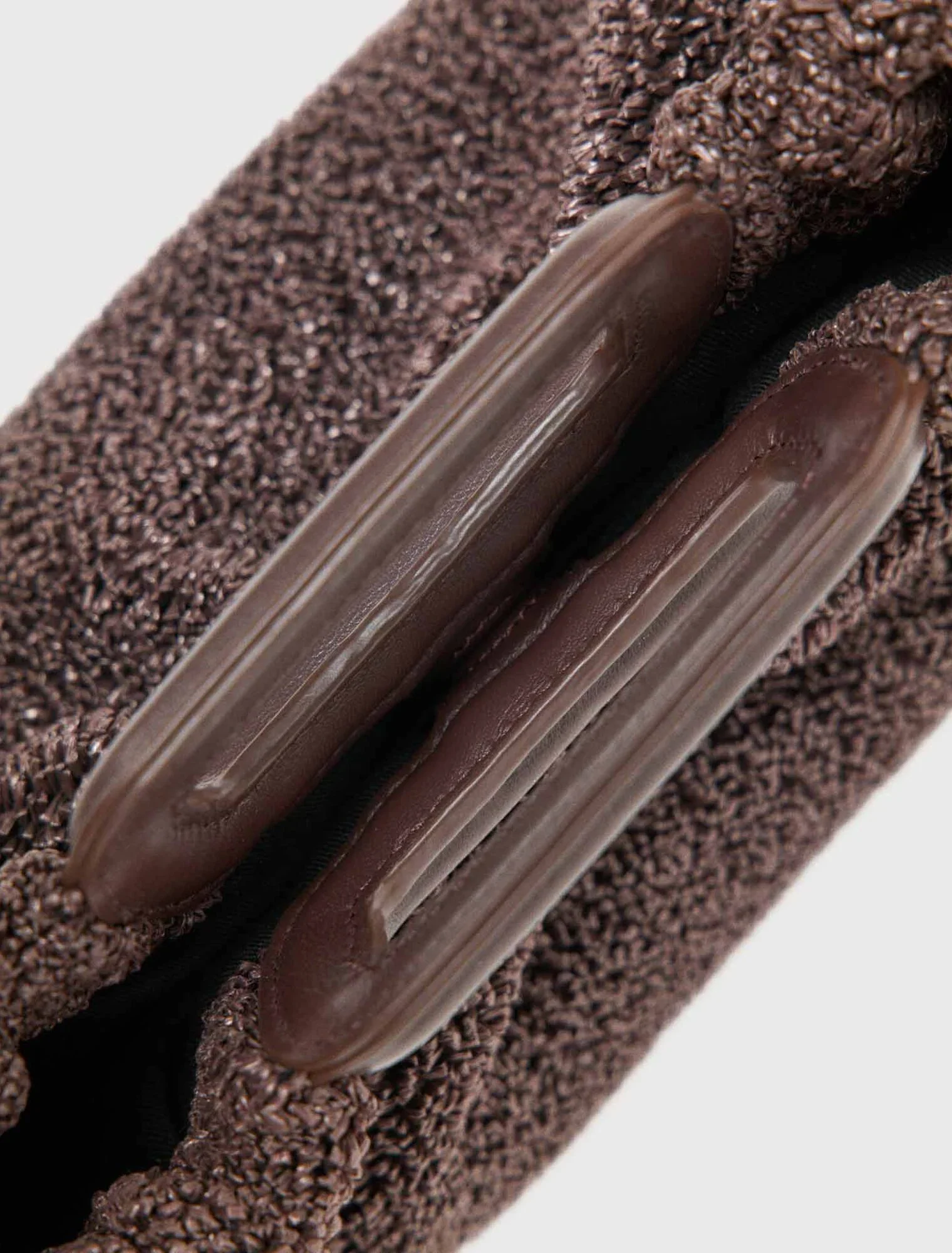 Mipli Bouclé Effect Clutch Bag Dark Brown - Image 6