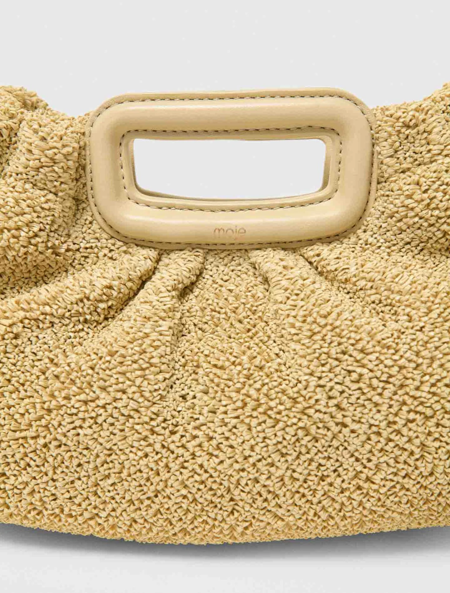 Mipli Bouclé Effect Clutch Bag Sand - Image 4