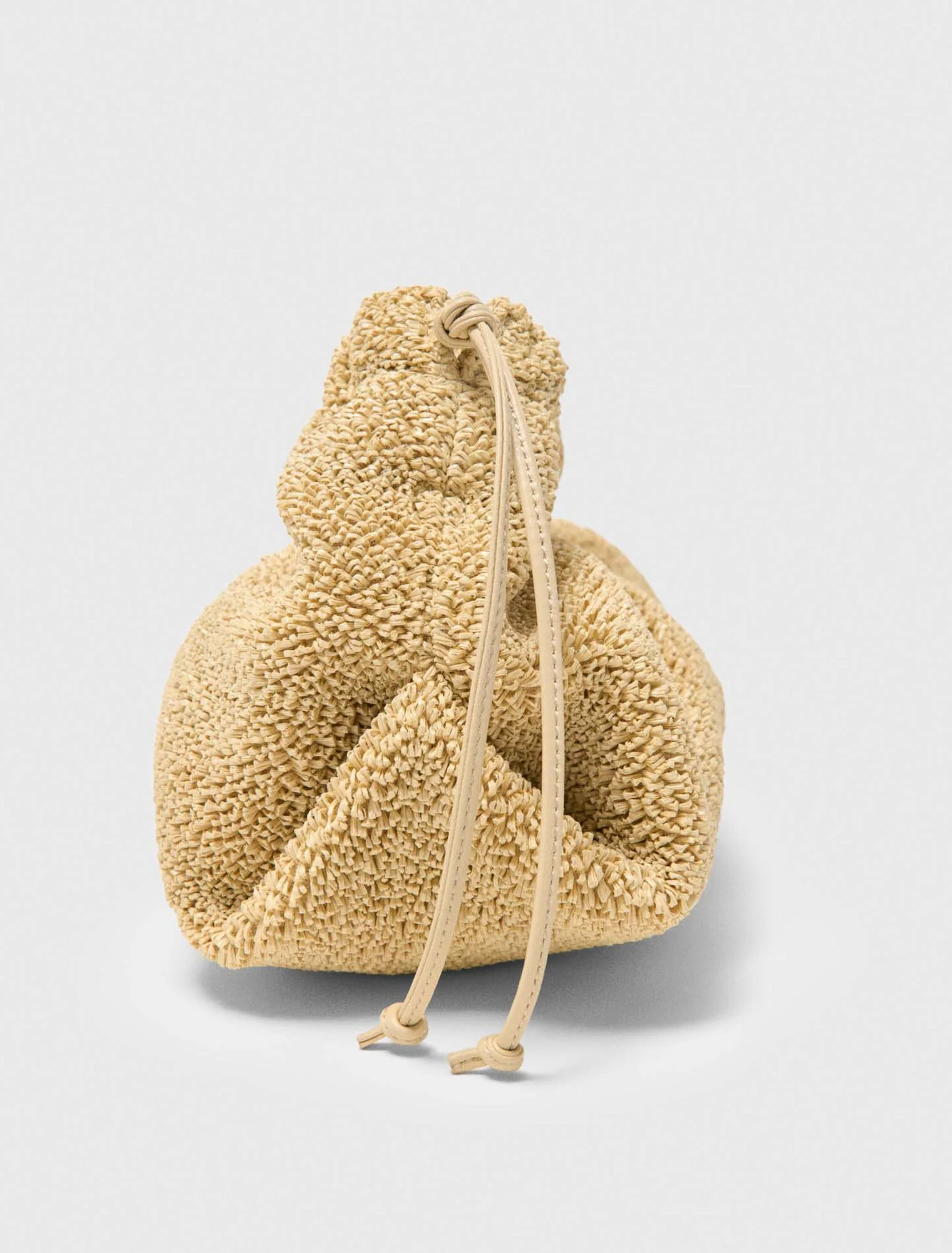Mipli Bouclé Effect Clutch Bag Sand - Image 5