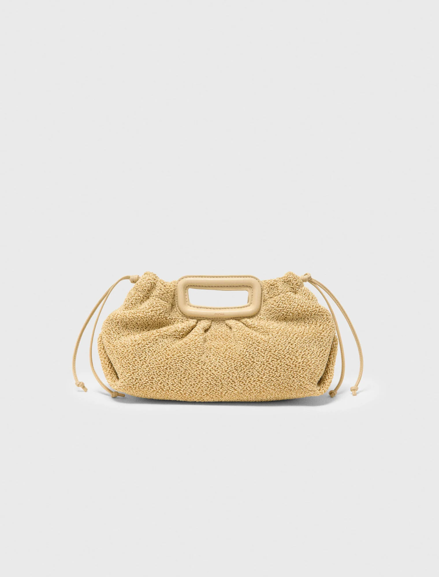 Mipli Bouclé Effect Clutch Bag Sand - Image 8