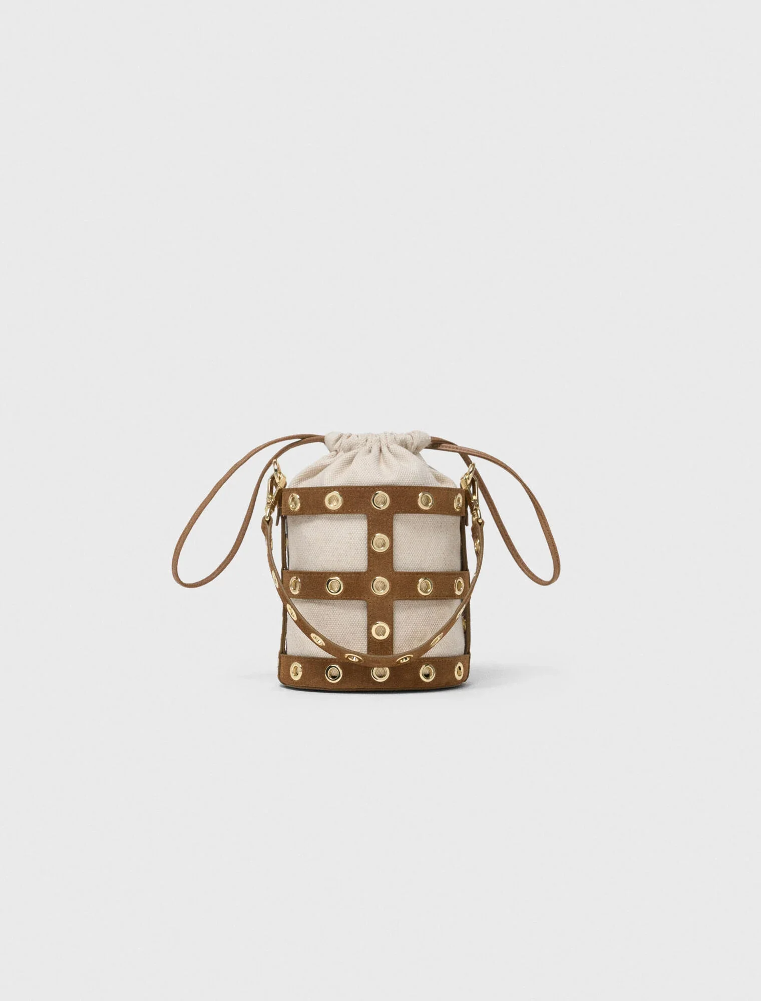 Suede Miss M Bucket Bag Camel - Image 3