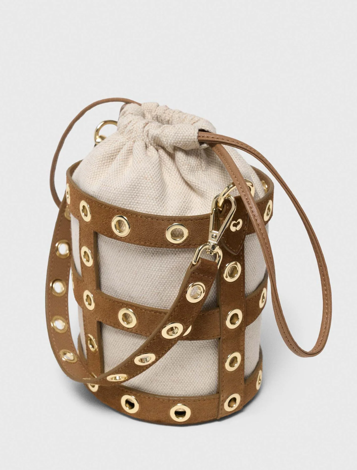 Suede Miss M Bucket Bag Camel - Image 5