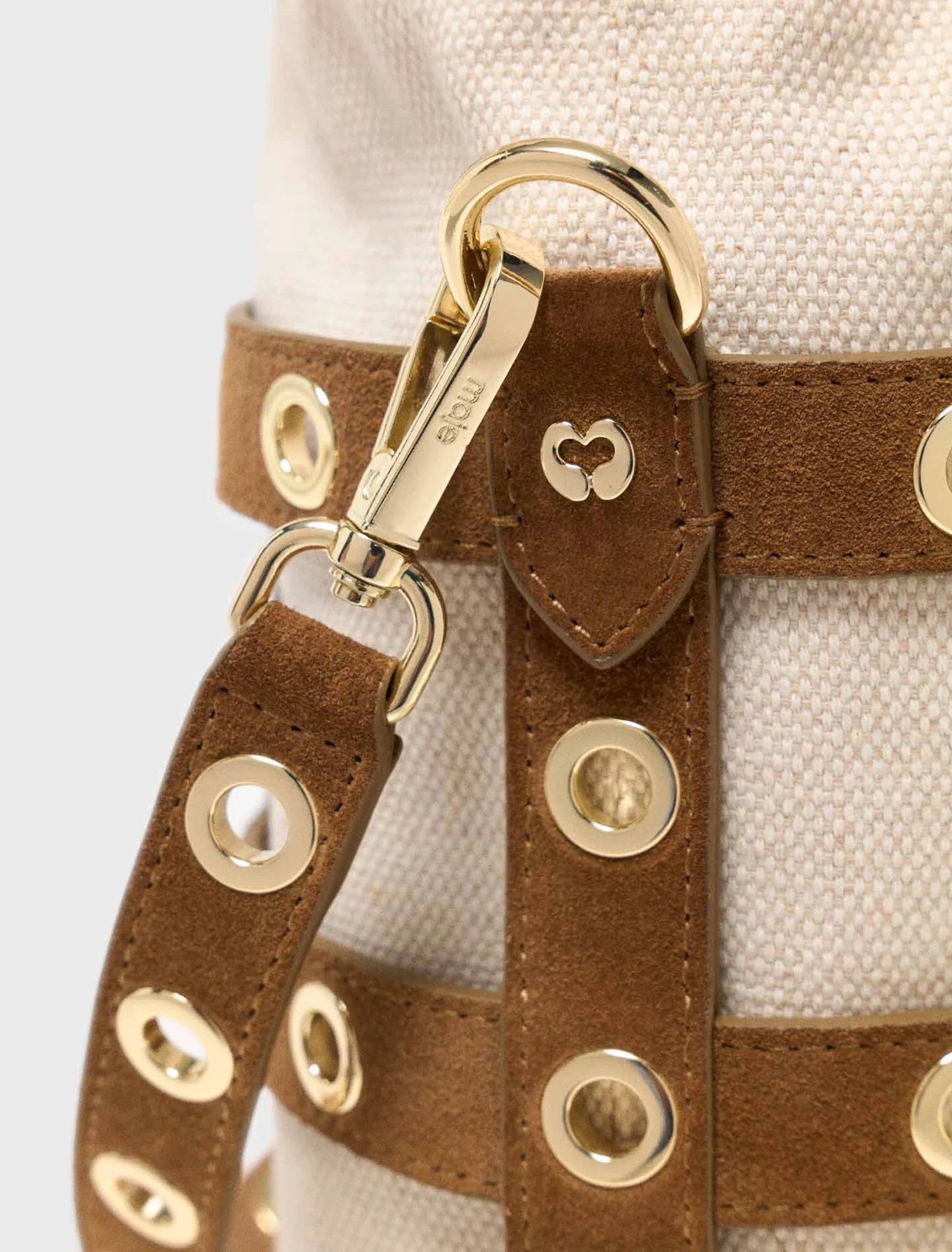 Suede Miss M Bucket Bag Camel - Image 8