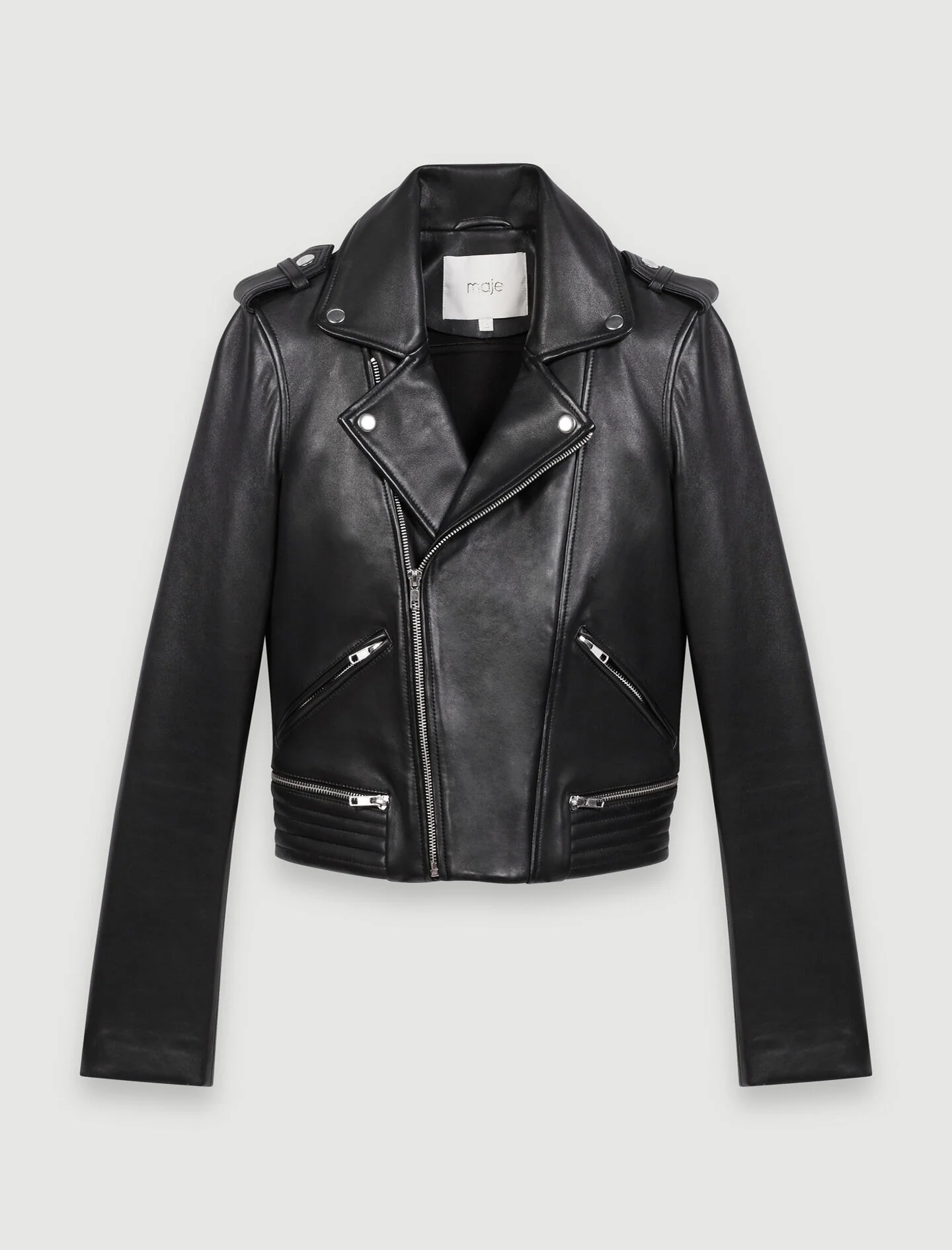 Leather biker jacket Black - Image 5