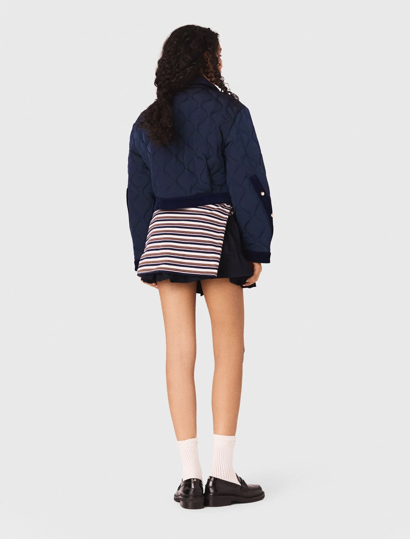 Quilted jacket with velvet details - Image 4