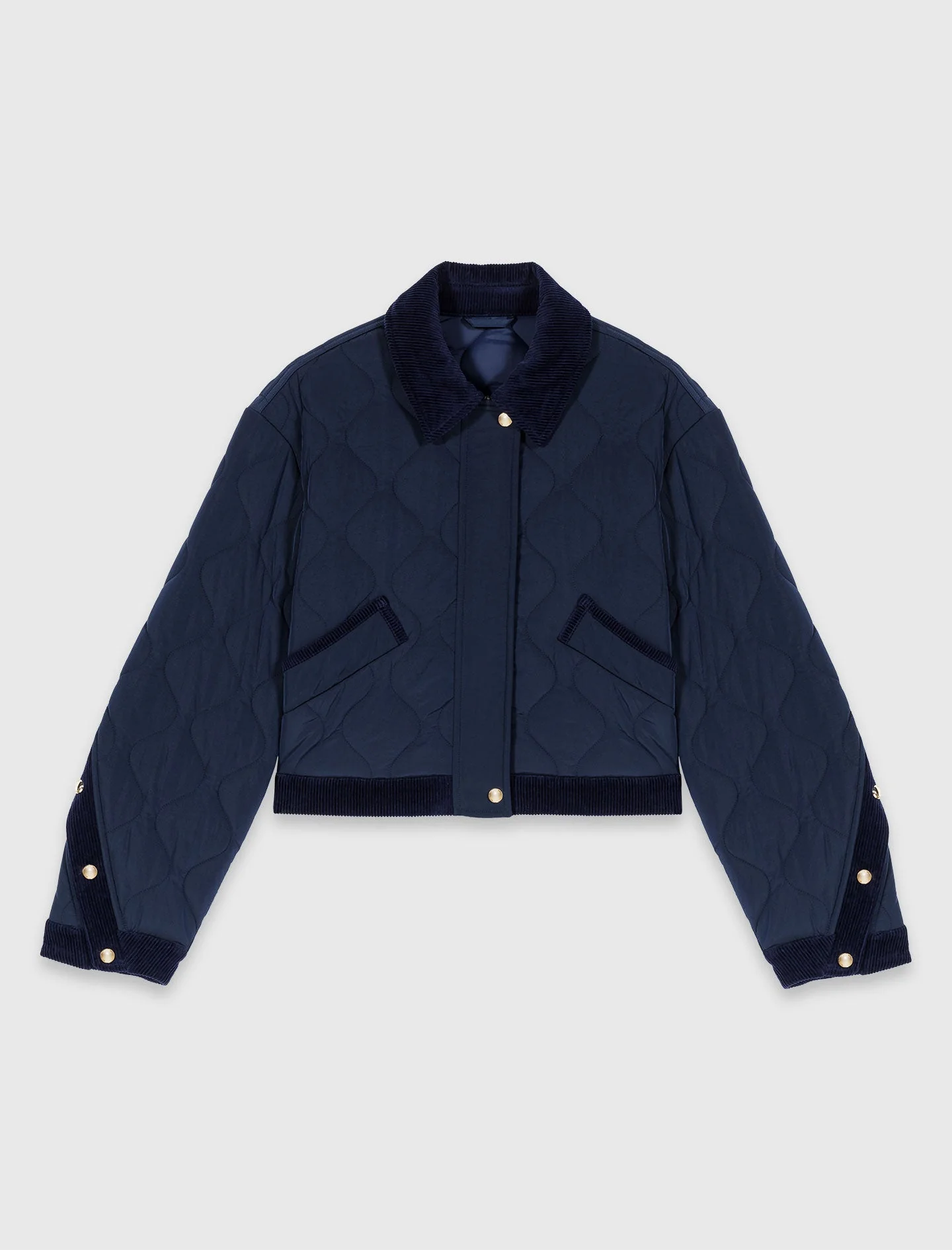 Quilted jacket with velvet details - Image 7