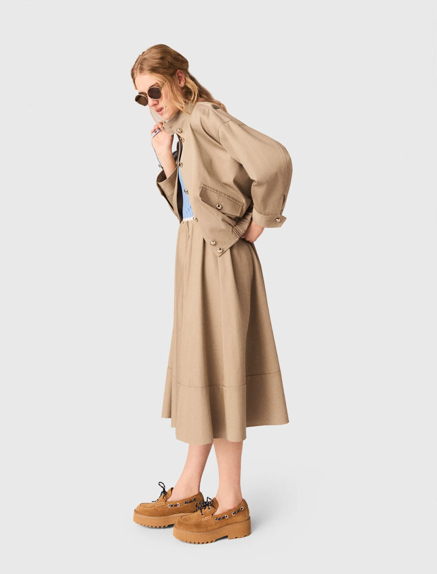 Cotton Bomber Jacket Mastic Beige - Image 2