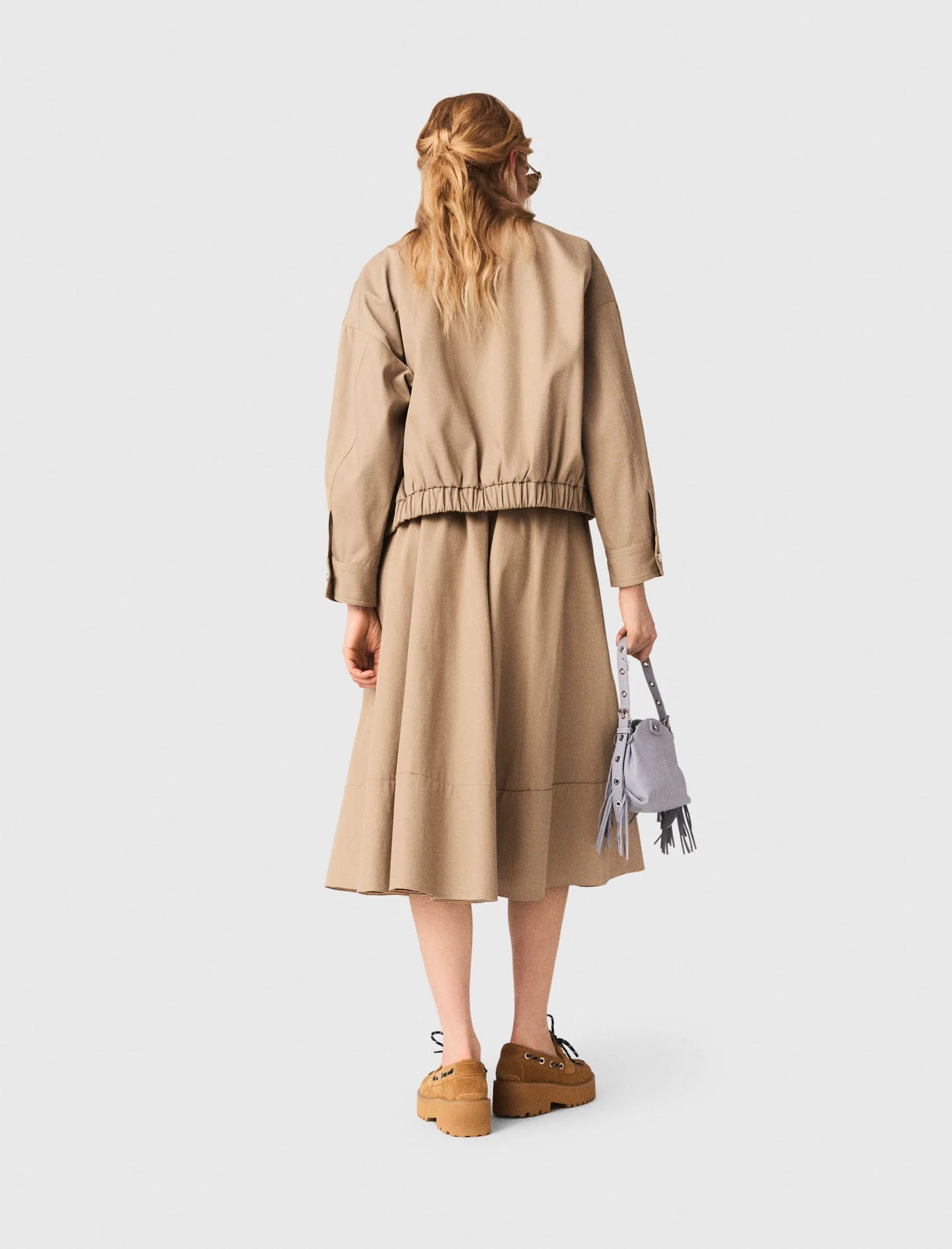 Cotton Bomber Jacket Mastic Beige - Image 3