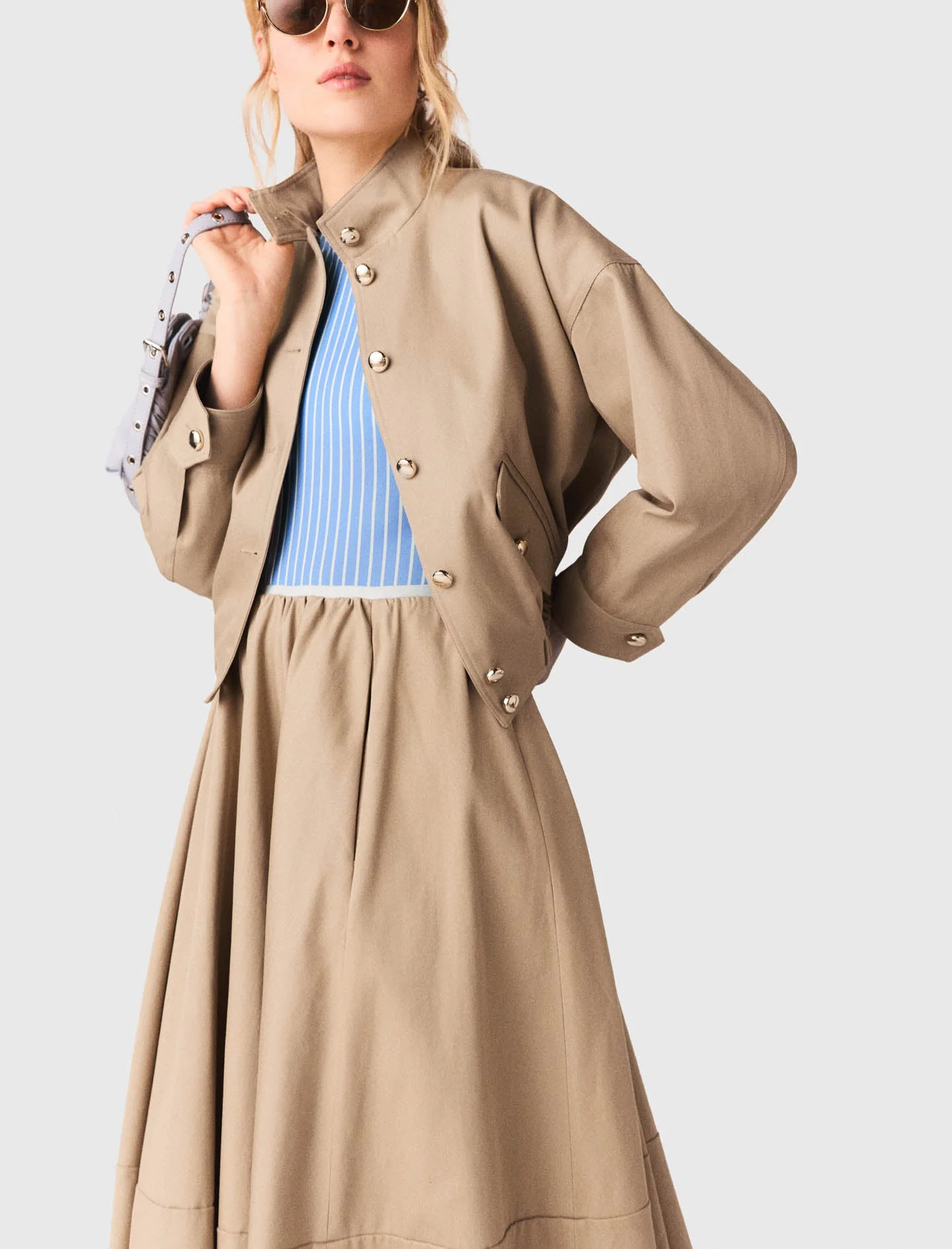 Cotton Bomber Jacket Mastic Beige - Image 4