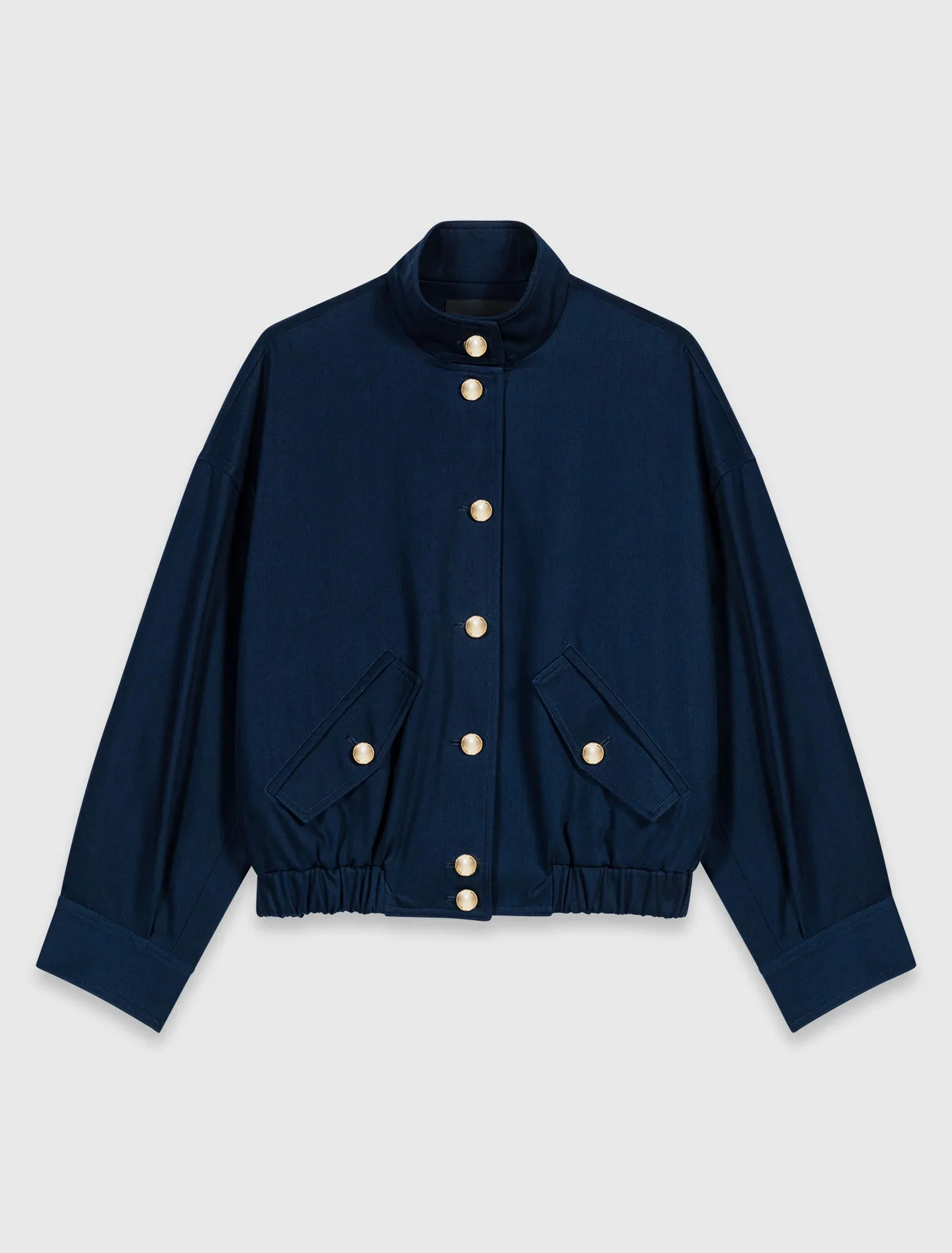 Cotton Bomber Jacket Navy - Image 7