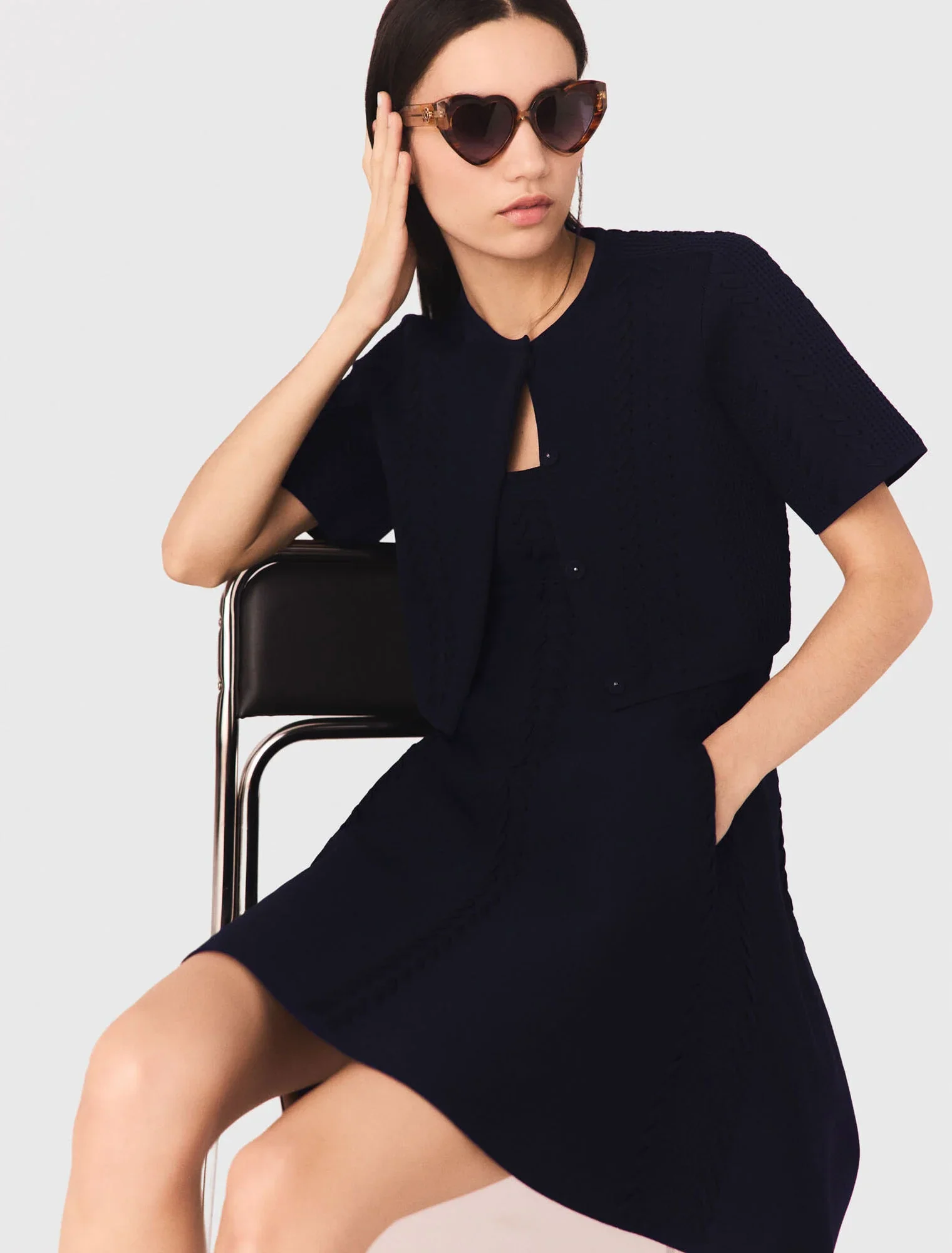 Short cardigan Navy - Image 5