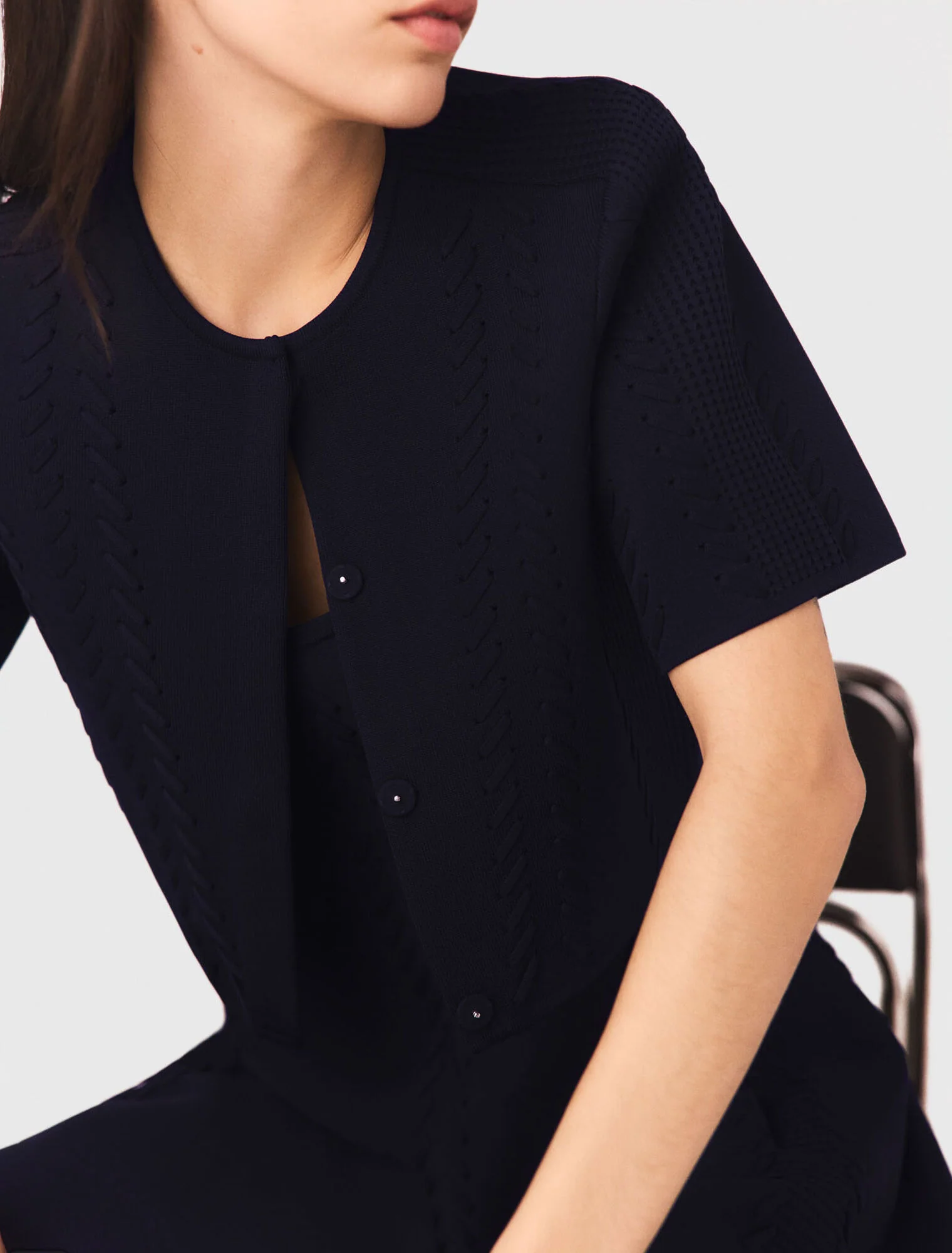 Short cardigan Navy - Image 7