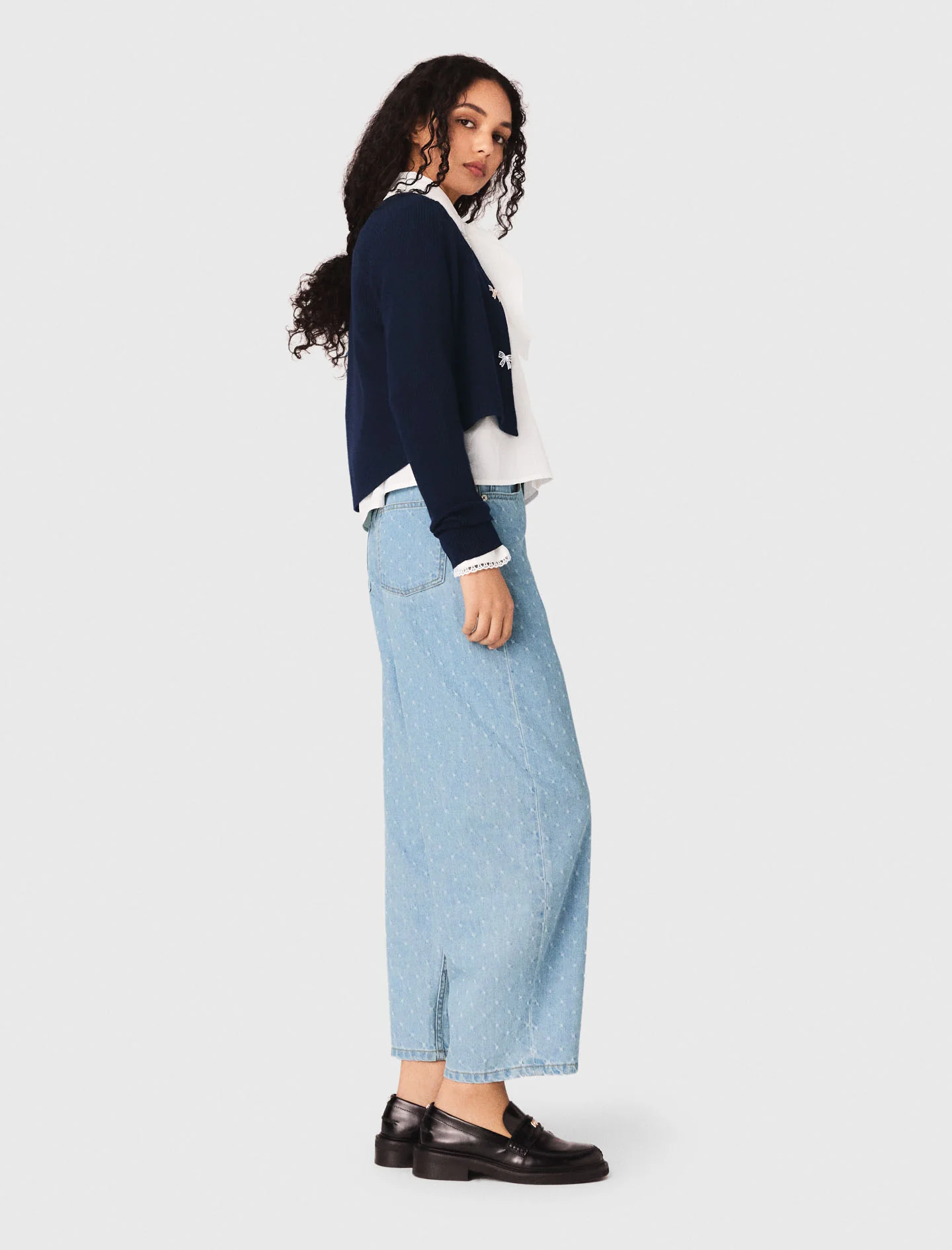 Jewelled bow-button cardigan - Image 2