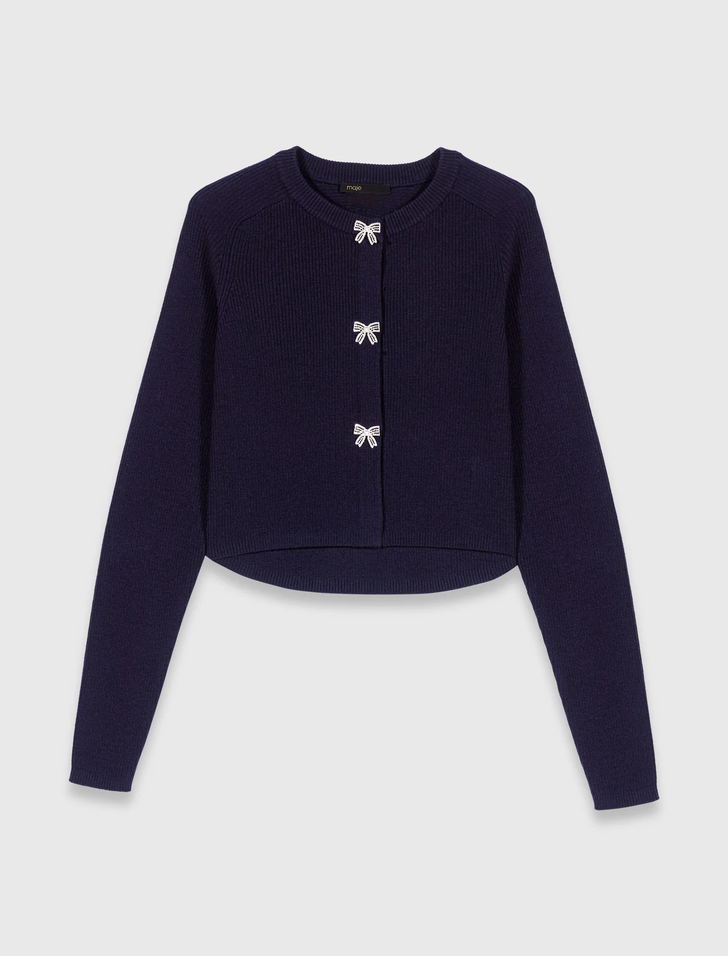 Jewelled bow-button cardigan - Image 7